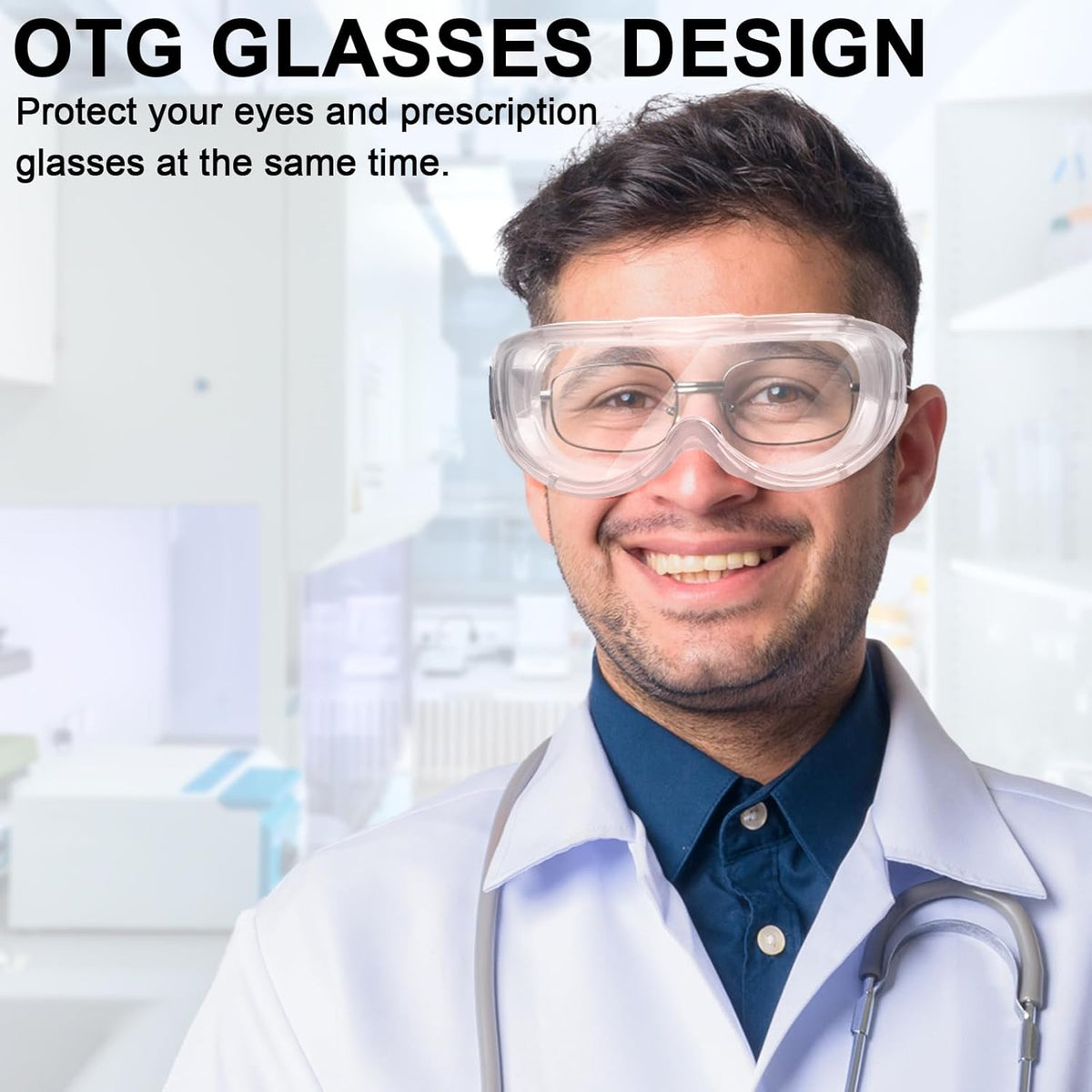 OXG 6 Pack Protective Safety Goggles Anti-Fog, Adjustable Chemical Splash Eye Protection Science
