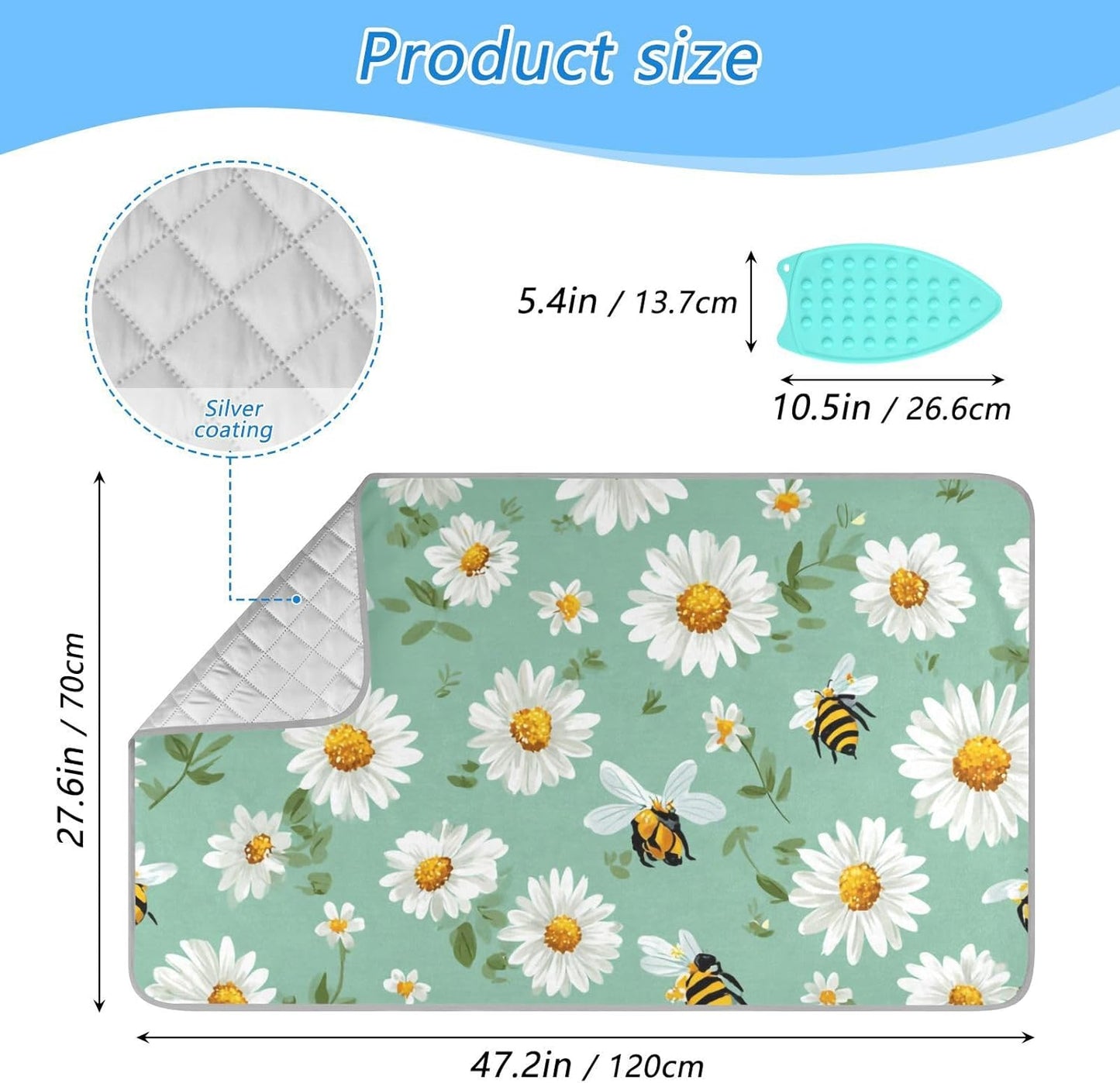 Ironing Mat Portable Ironing Pad Ironing Blanket for Table Top Heat Resistance Double-Side Using