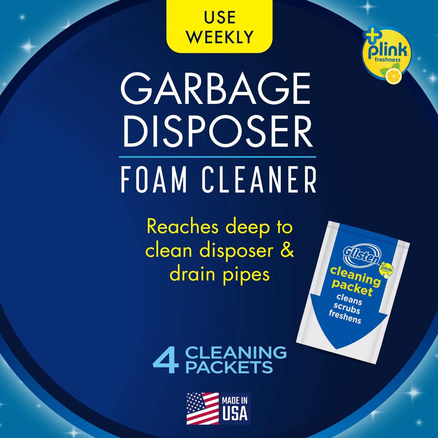 Glisten Garbage Disposer Cleaner, Lemon Scent, 4 Packets – view 2