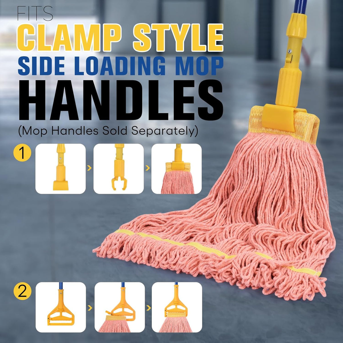 Matthew Cleaning Commercial Mop Head Replacement, 5 Inch Wide Headband, Looped End Cotton Blend