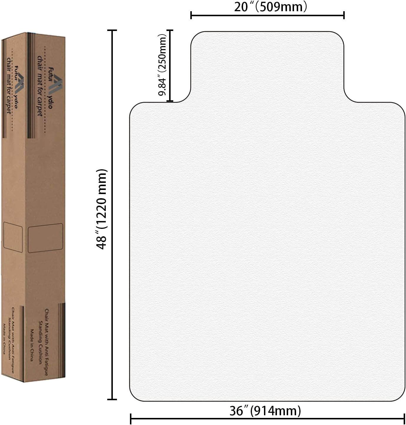FuturHydro Office Chair Mat for Hardwood Floor, 36" x 48" Clear Computer Chair Mat, Plastic Rolling