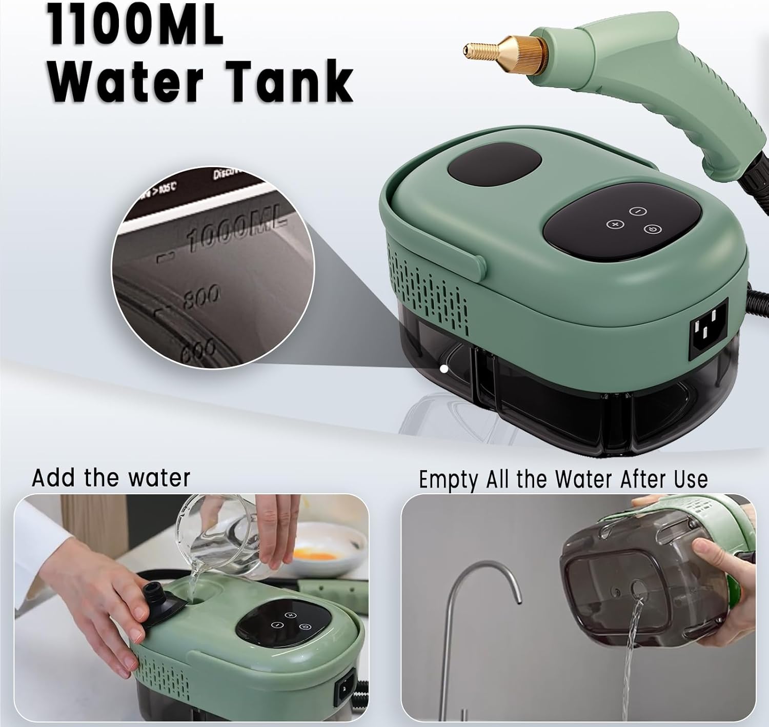 2500W Handheld Steam Cleaner,Portable Car Steamer For Auto Detailing,High-Temperature and Pressure