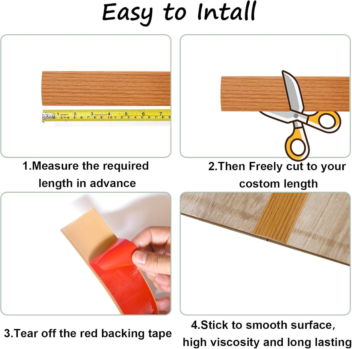 Floor Transition Strip & Self Adhesive Floor Vinyl Floor Edge Trim Laminate Floor Gap Covering