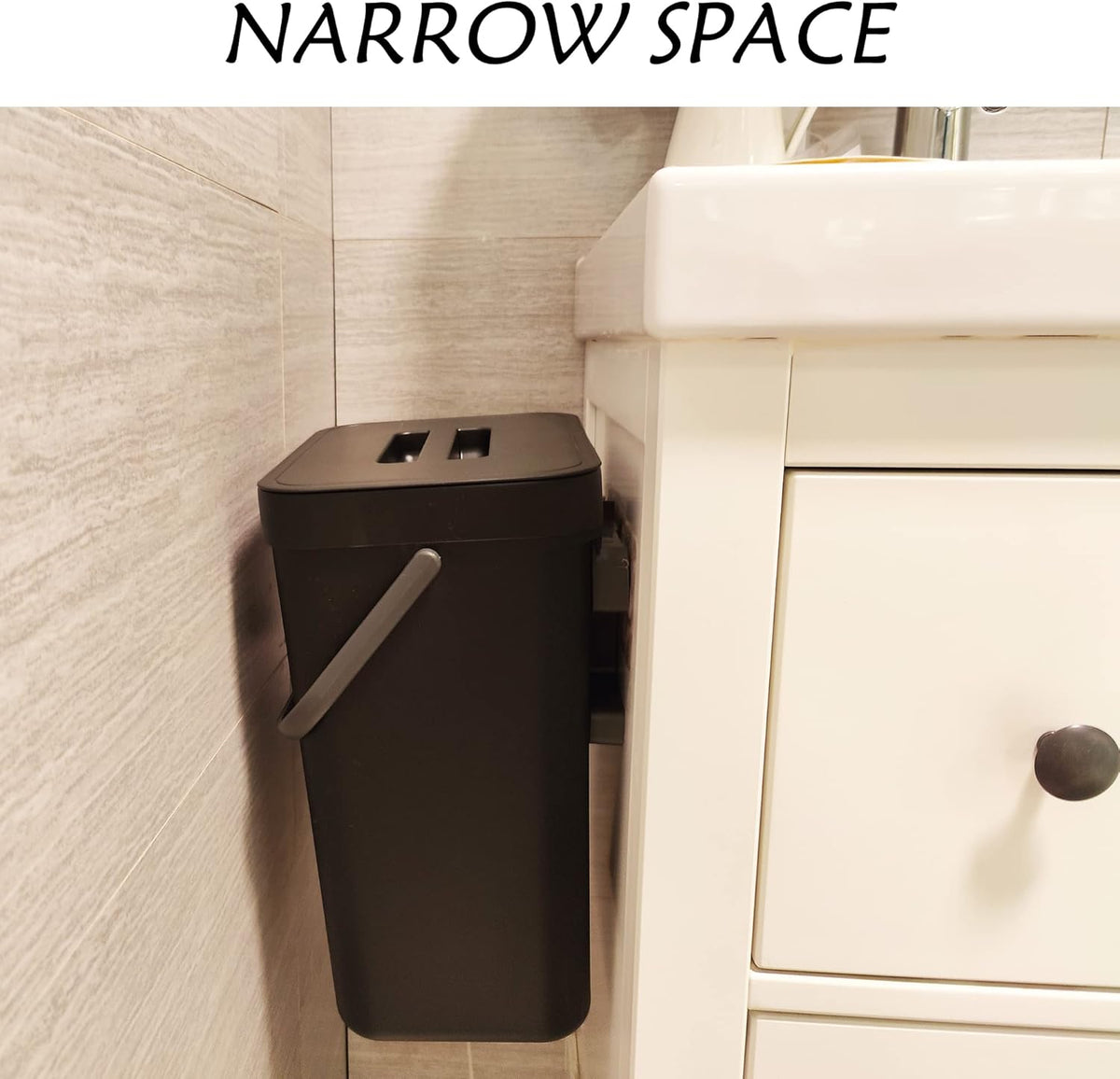 stonespace Under Sink Trash Can，Kitchen Compost Bin, Diaper Pail, 3.2 Gallon/12L Hanging Garbage