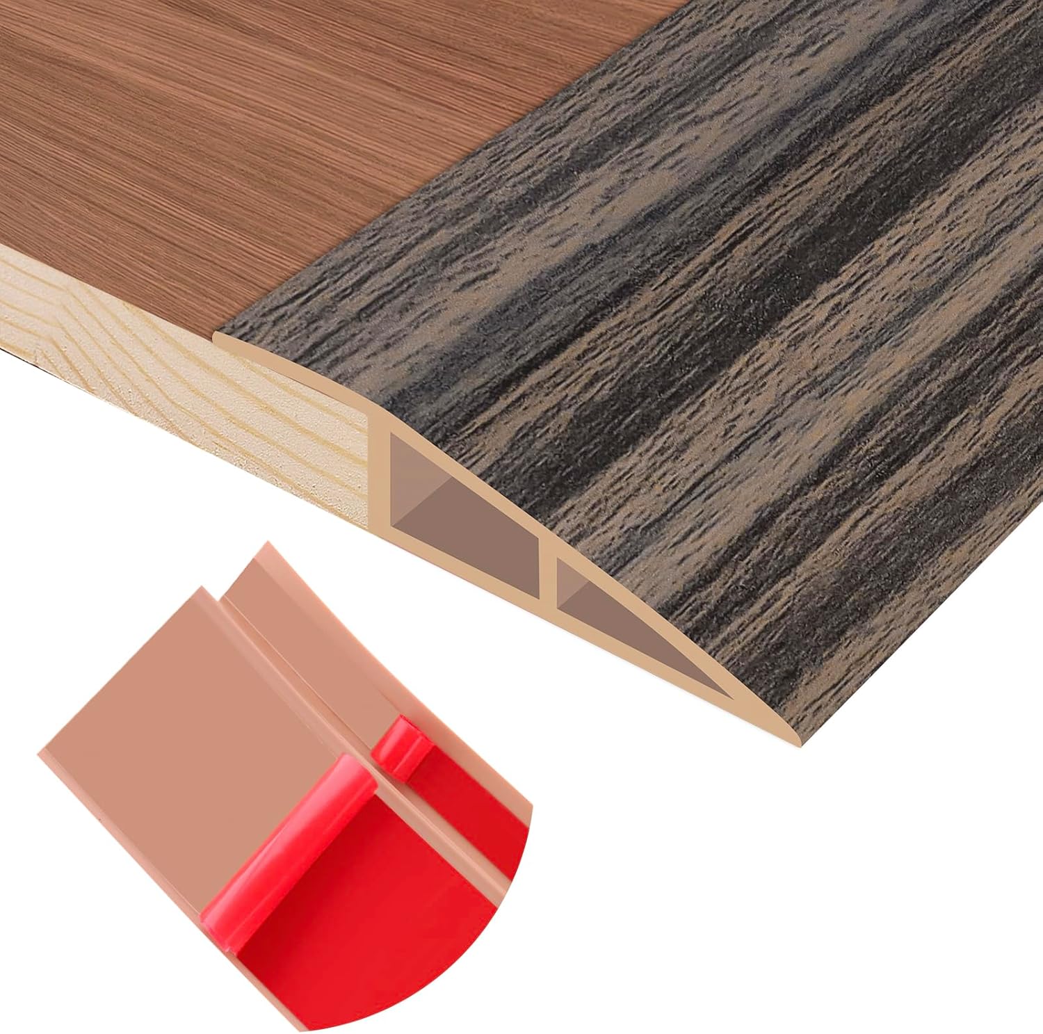 Floor Transition Strip Self Adhesive Vinyl Door Threshold for Doorways Carpet Edging Trim Overlap