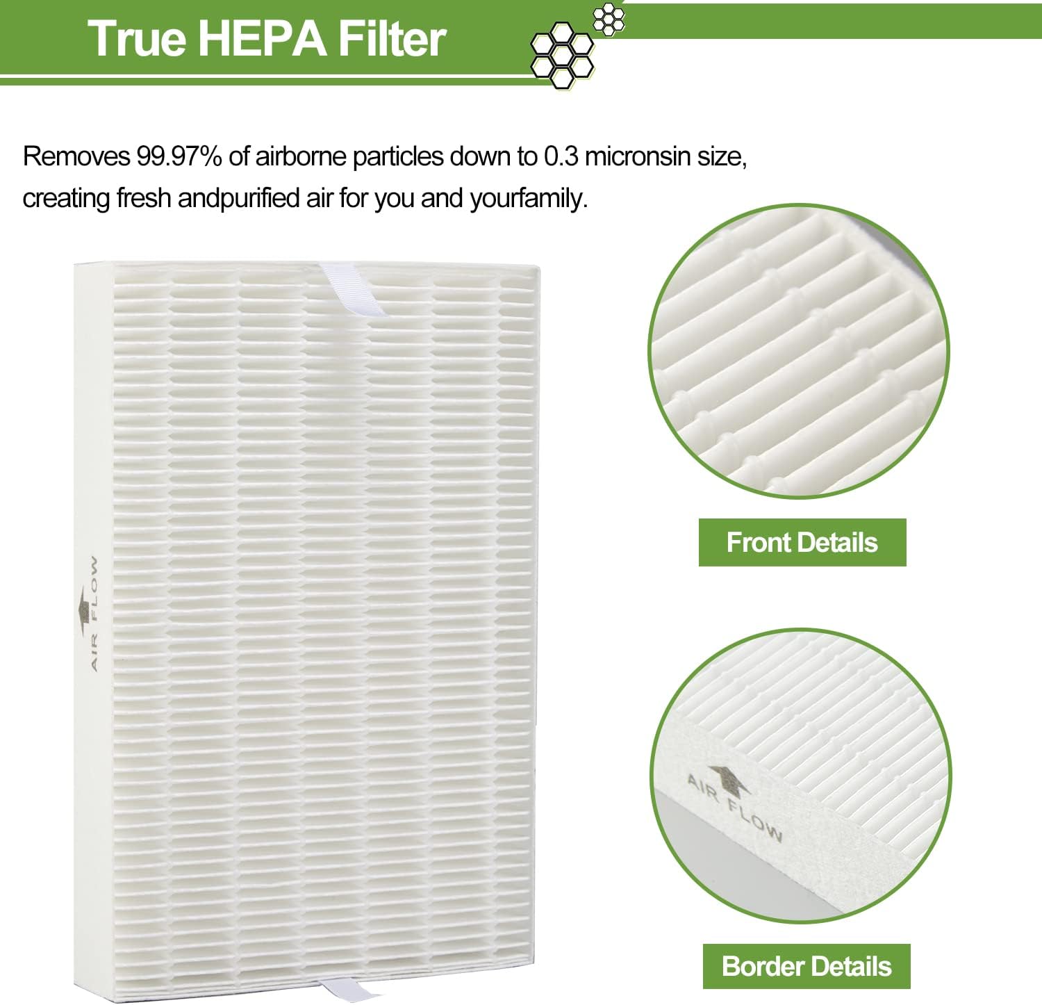 Smilyan 6 Pack Hpa300 HEPA Replacement Filter R for Honeywell HPA300 HPA200 HPA100 HPA090 Series