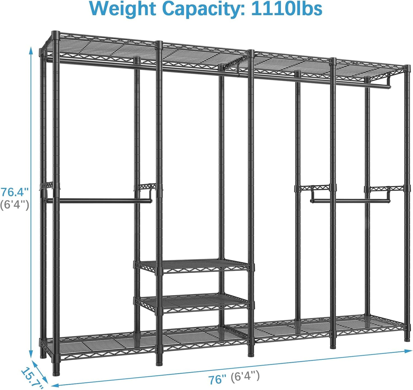 VIPEK V40 Wire Garment Rack Heavy Duty Clothes Rack for Hanging Clothes, Multi-Functional Bedroom