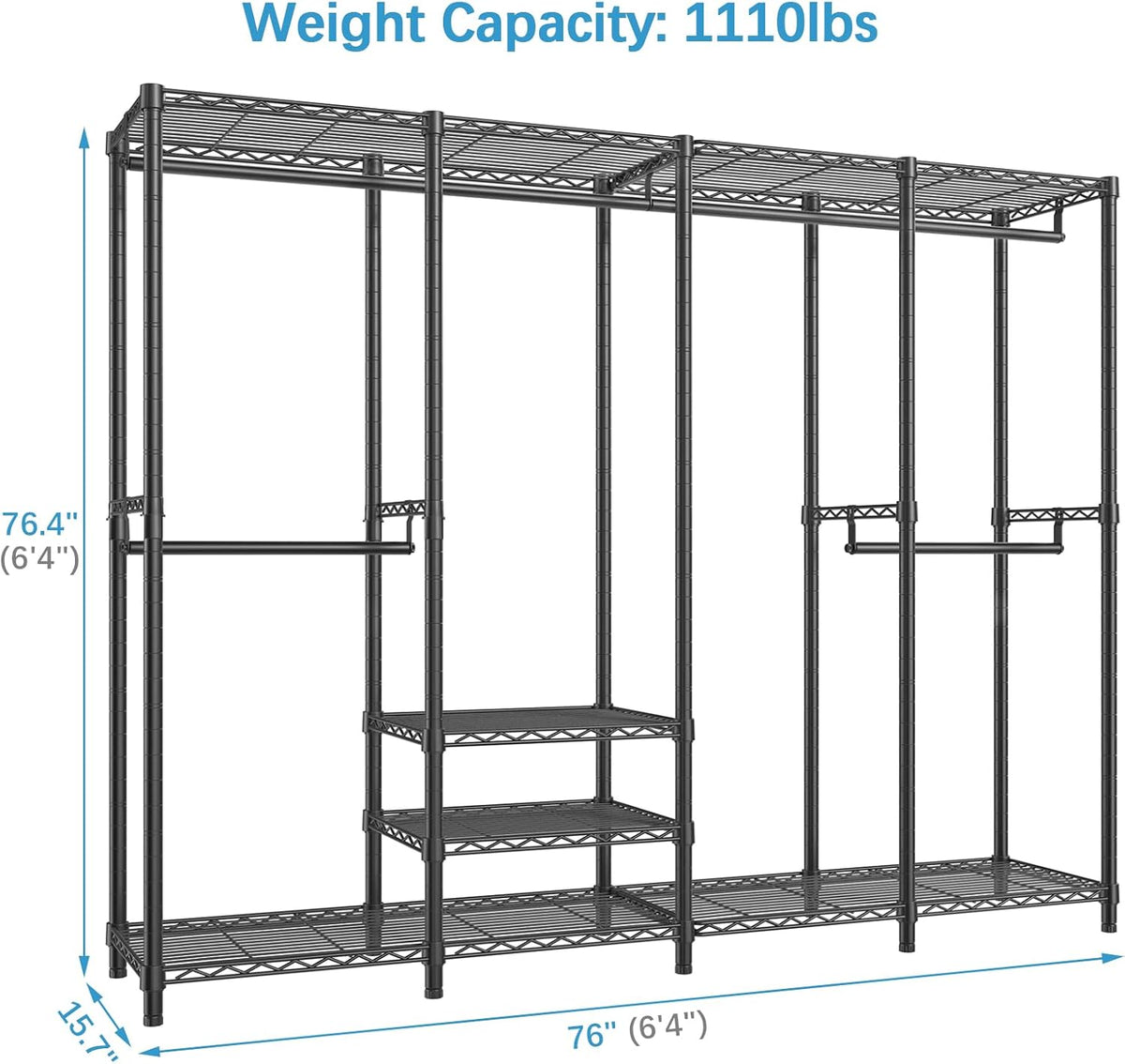 VIPEK V40 Wire Garment Rack Heavy Duty Clothes Rack for Hanging Clothes, Multi-Functional Bedroom