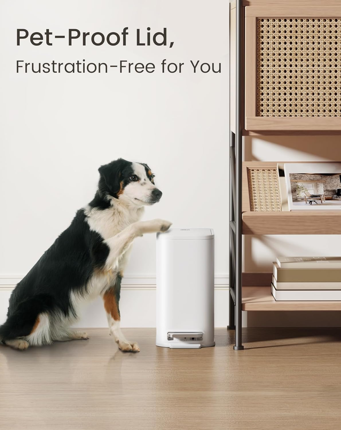 Cesun Small Bathroom Trash Can with Lid Soft Close, Step Pedal, 5 Liter / 1.3 Gallon Stainless