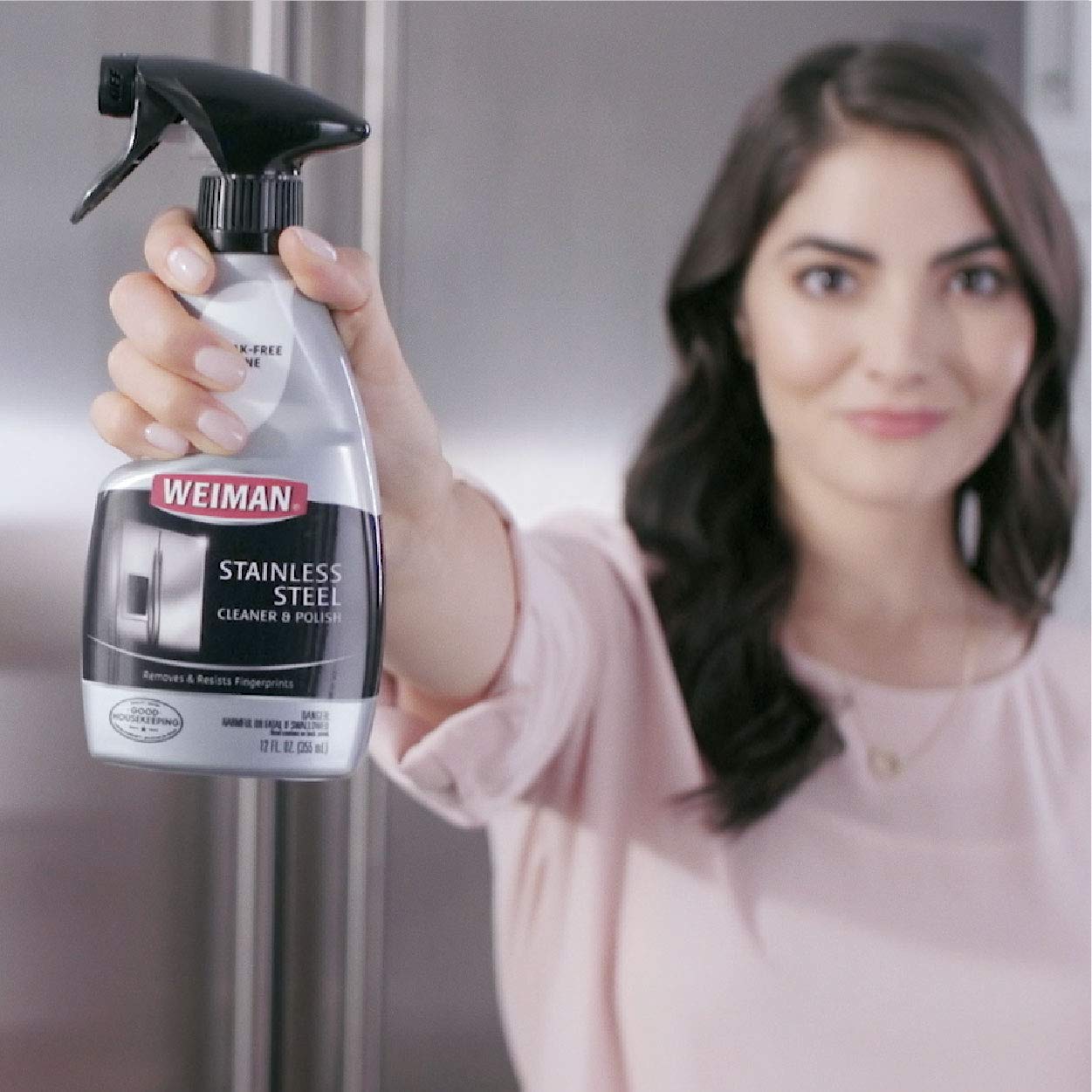 Weiman, Streak Free Stainless Steel Cleaner & Polish Spray, 12 Fl Oz