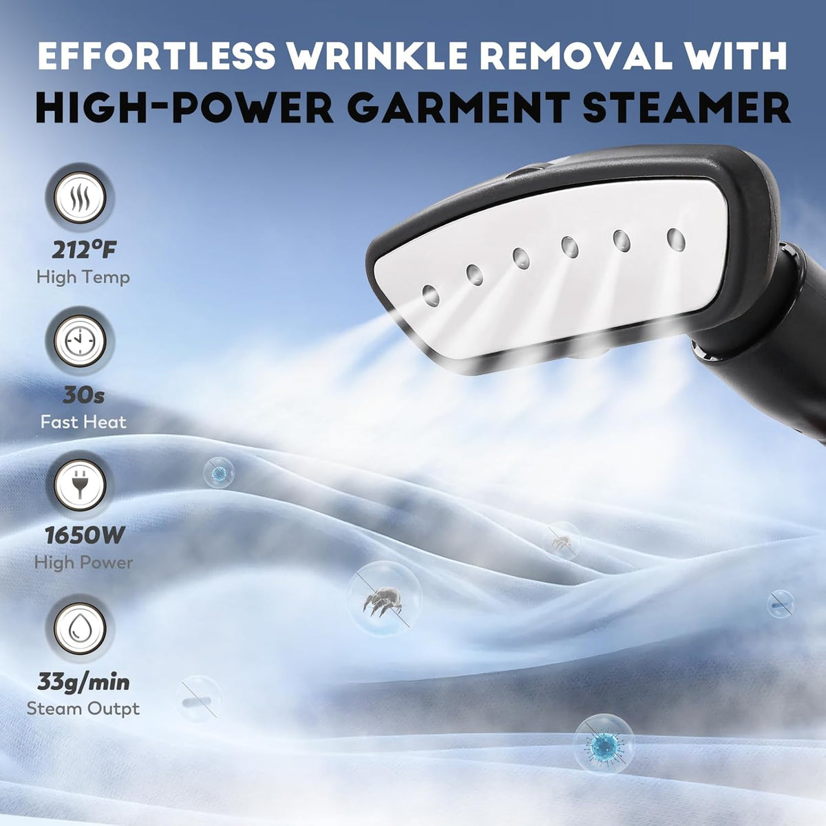 CGOLDENWALL Commercial Standing Garment Steamer for Clothes 1500w Continuous 70 mins Powerful