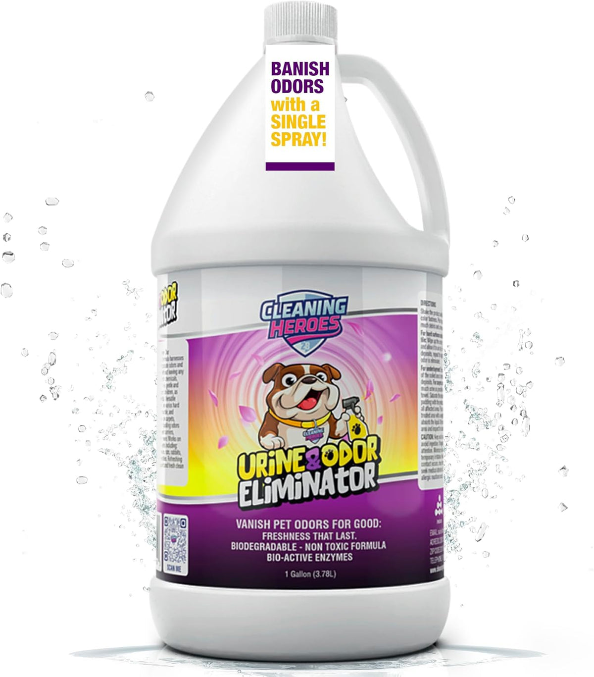 Pet Carpet Cleaner & Urine Odor Eliminator for Strong Odor - 128oz Enzyme Cleaning Spray for Cat &
