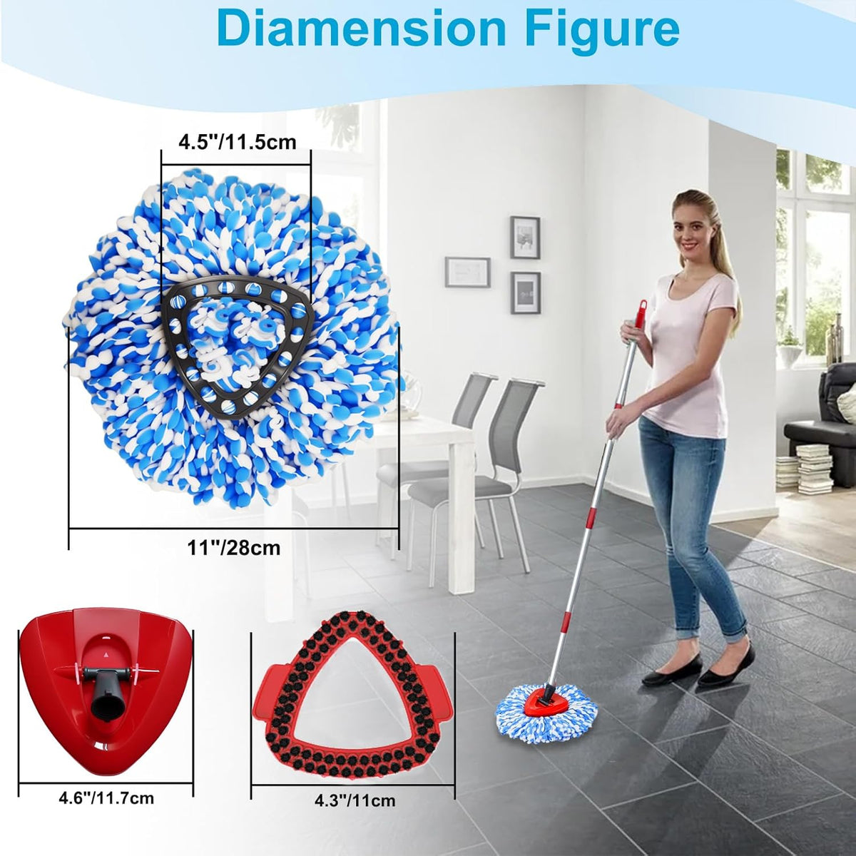 8-Pack Reusable Mop Head Replacement for O Cedar RinseClean 2-Tank System, Microfiber Spin Mop