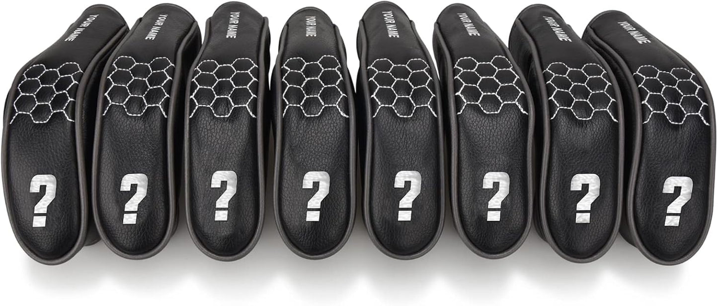 mytag 8PCS Golf Hybrid Iron Covers Set, Knit Hybrid Head Covers, Fits Cobra T Rail, Cleveland