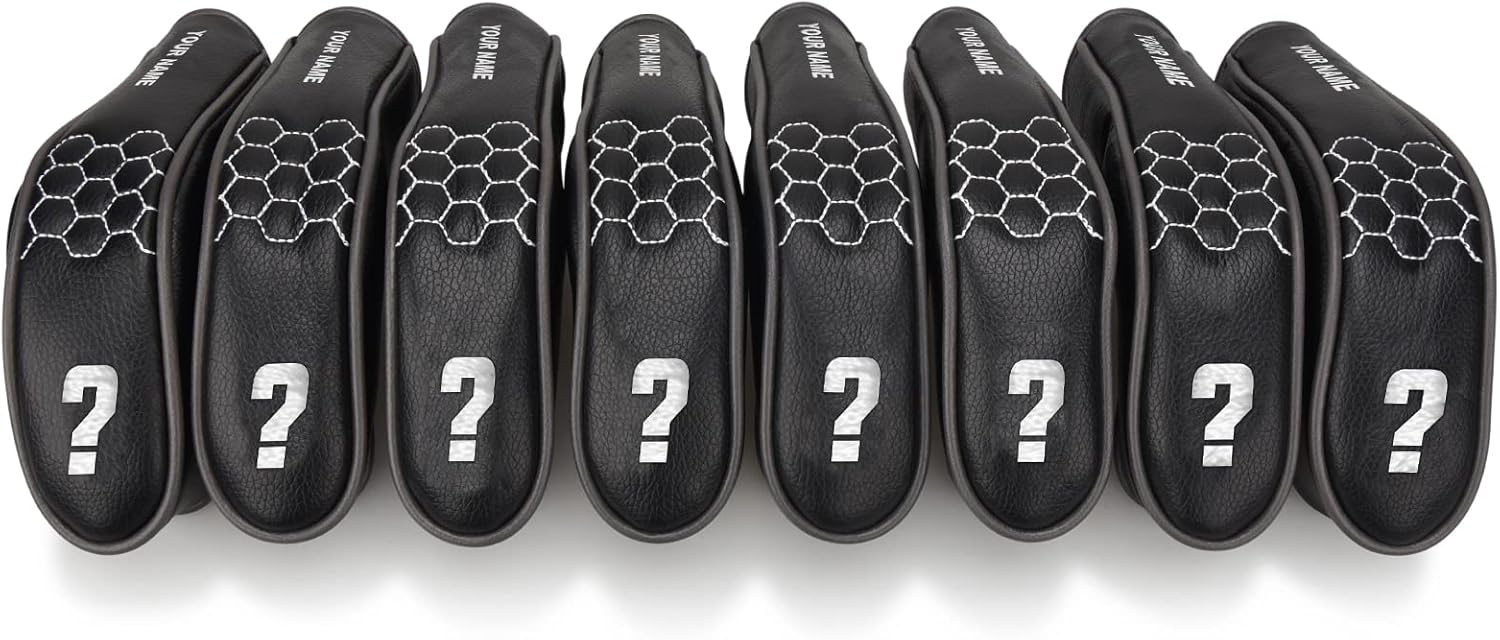 mytag 8PCS Golf Hybrid Iron Covers Set, Knit Hybrid Head Covers, Fits Cobra T Rail, Cleveland