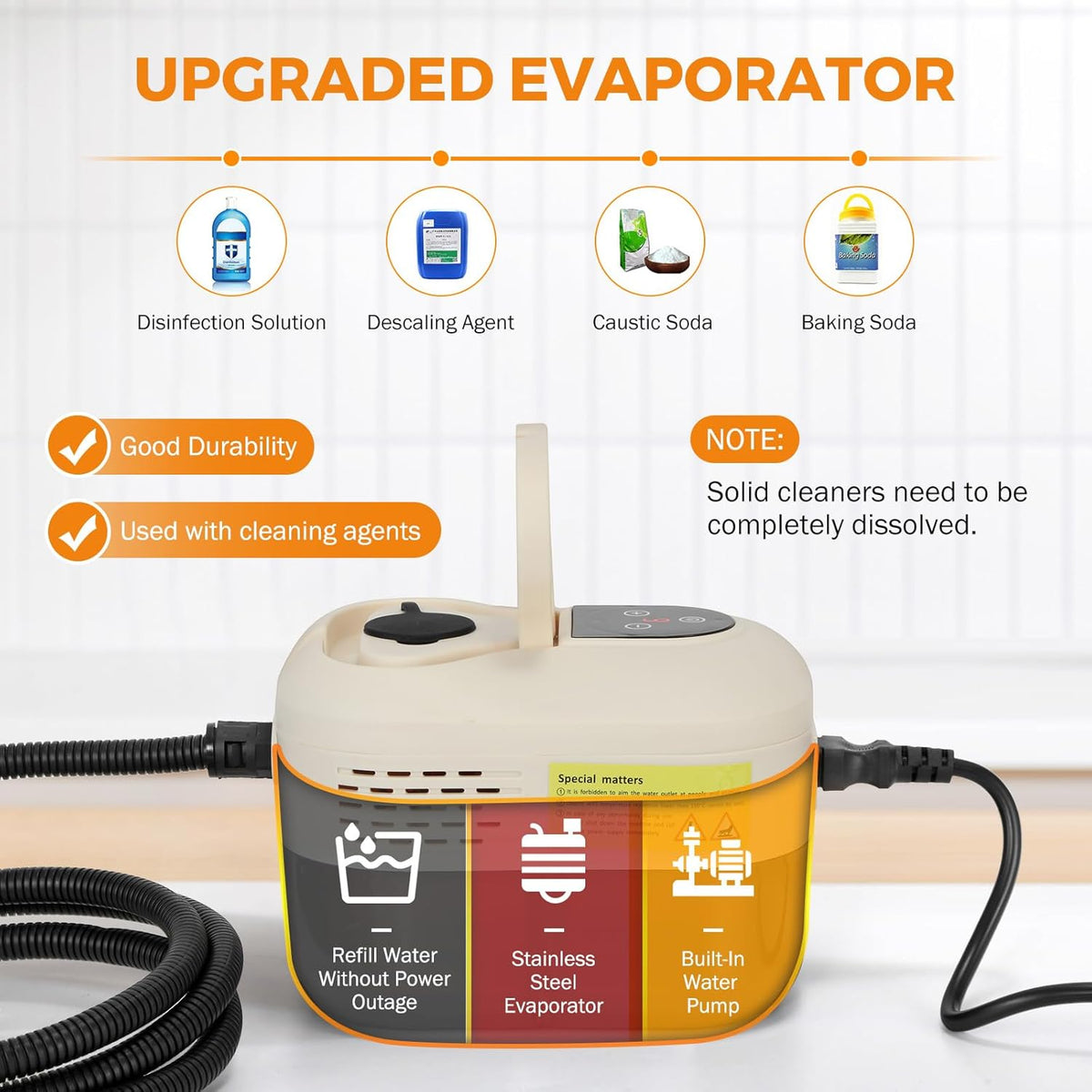 BEAMNOVA Car Steamer Steam Cleaner for Auto Detailing 1.2L (41oz) Water Container Handheld Steam