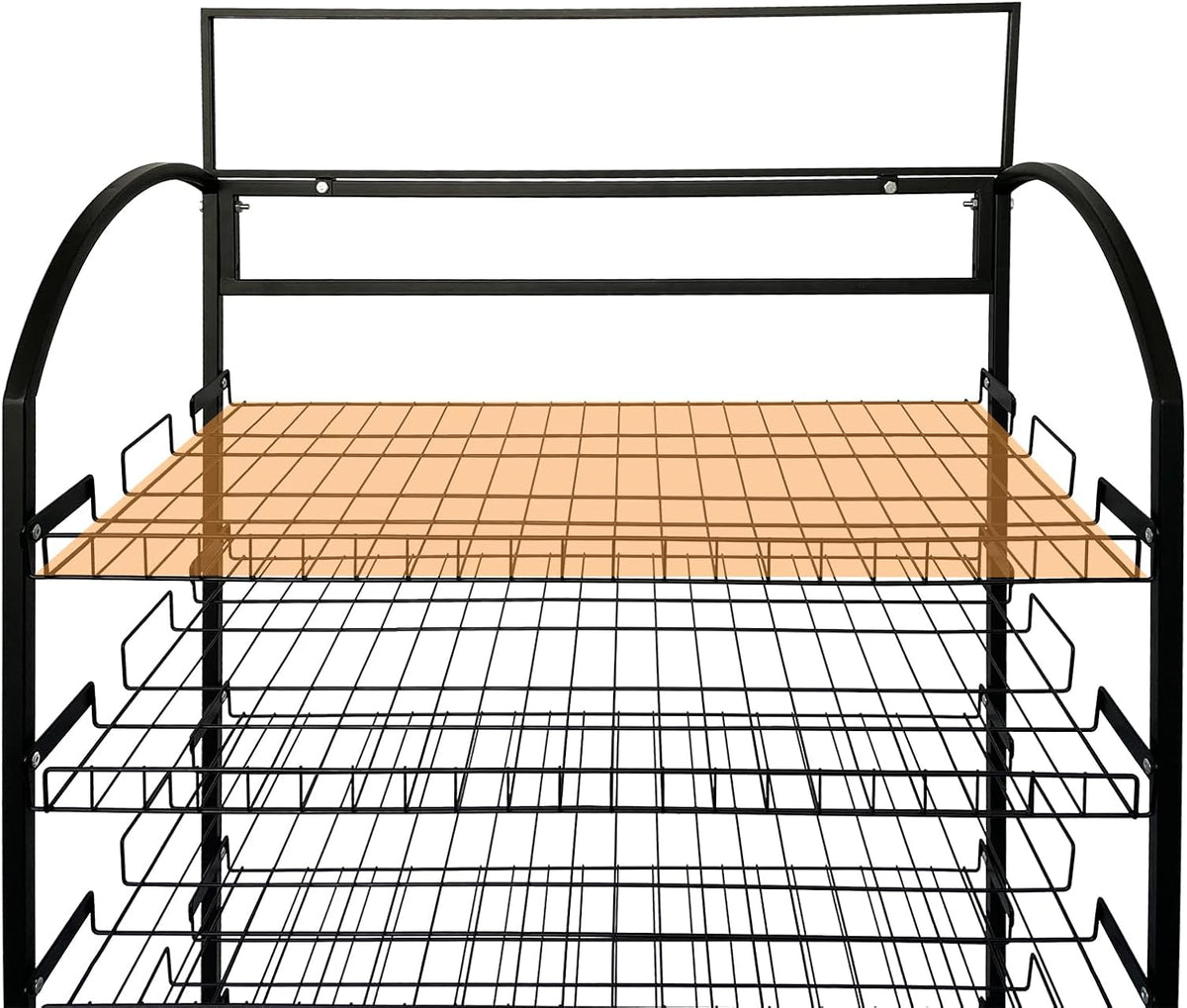 Tongmo Bakery Display Rack: Equipped with Wheels and Header Holder, 39.5" Wide Potato Chip Display