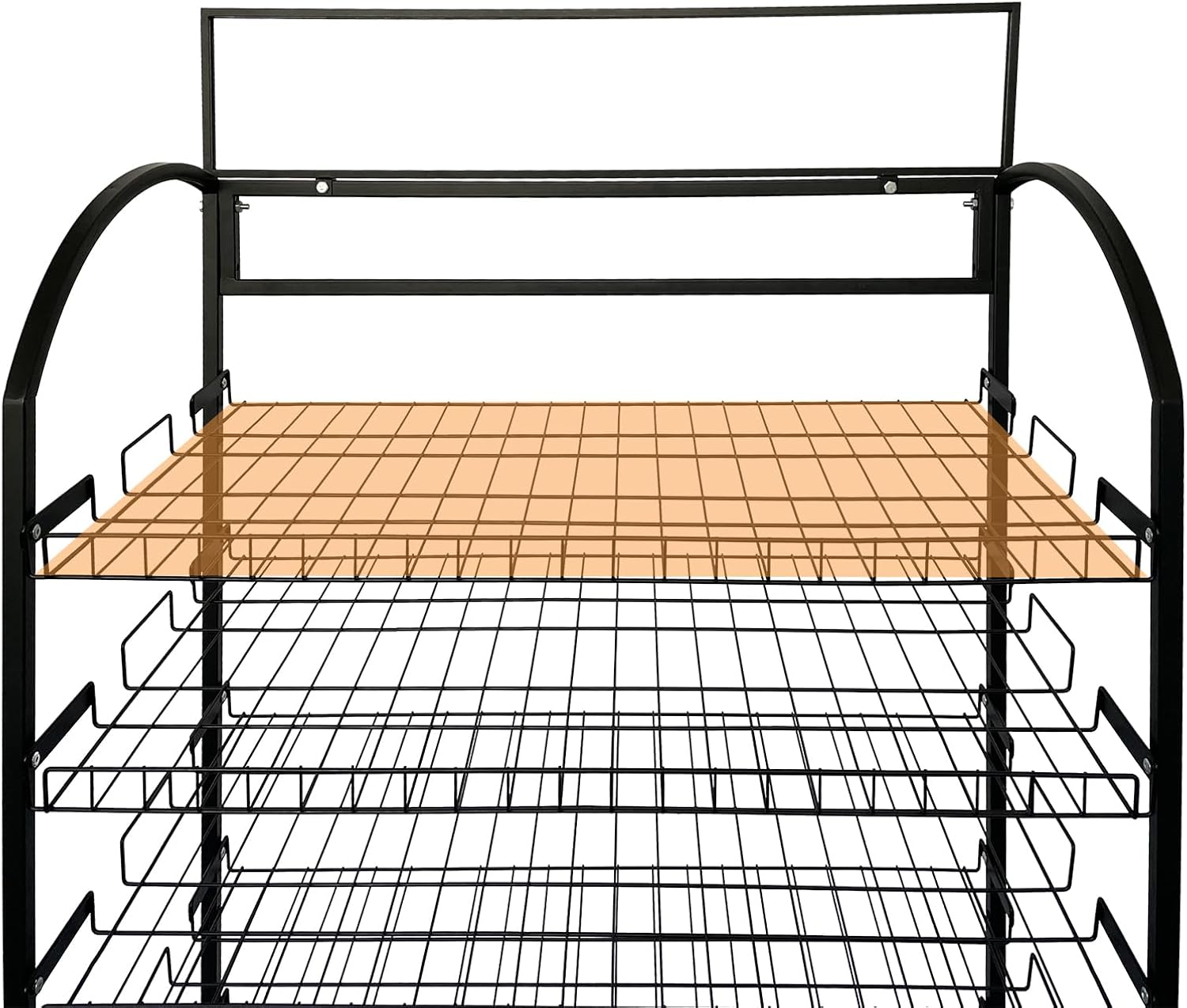 Tongmo Bakery Display Rack: Equipped with Wheels and Header Holder, 39.5" Wide Potato Chip Display