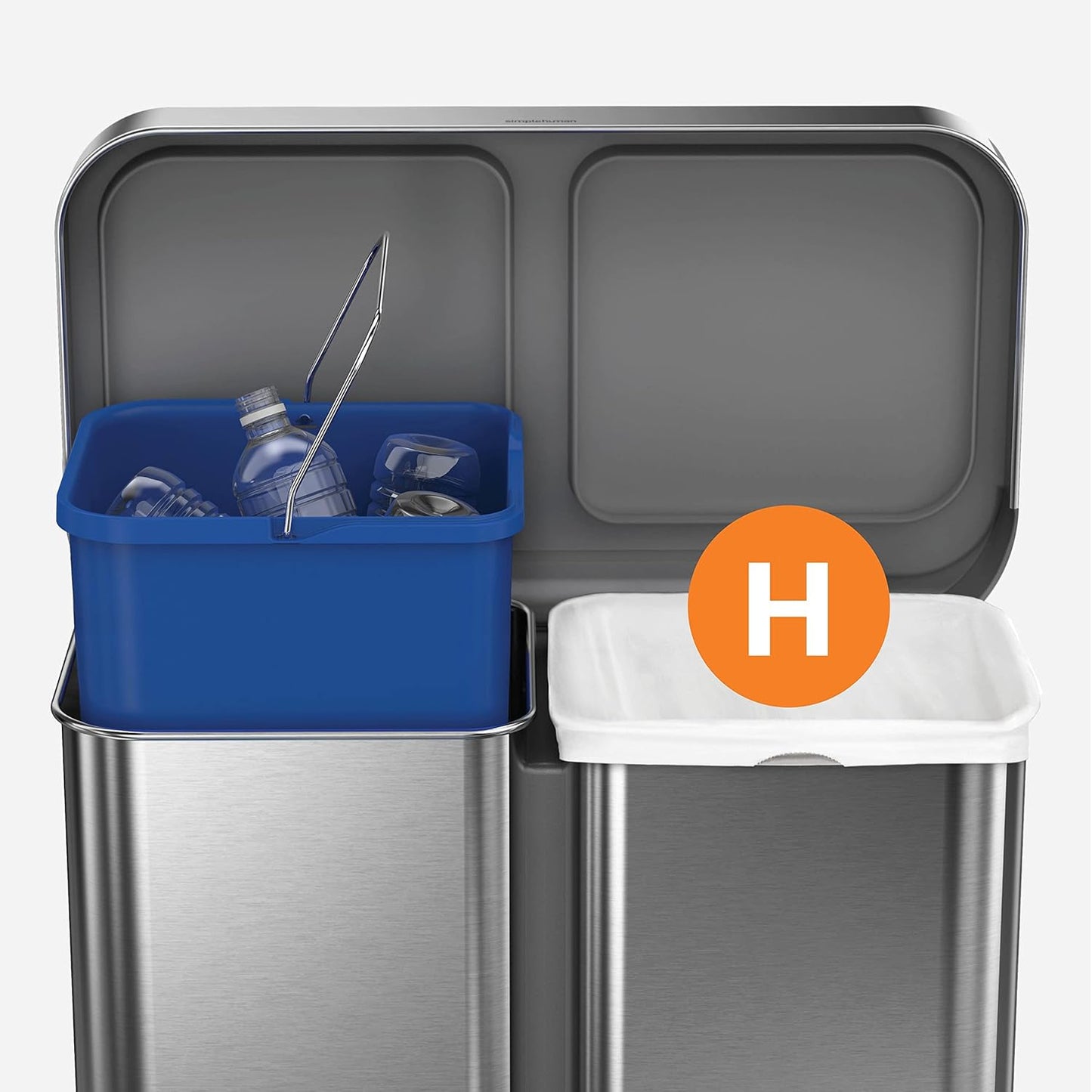 simplehuman Code H 100 Count, Dispenser Pack Custom Fit Liners, Drawstring Trash Bags, 30-35 Liter