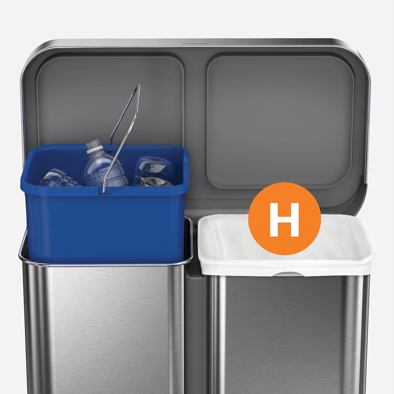 simplehuman Code H 100 Count, Dispenser Pack Custom Fit Liners, Drawstring Trash Bags, 30-35 Liter