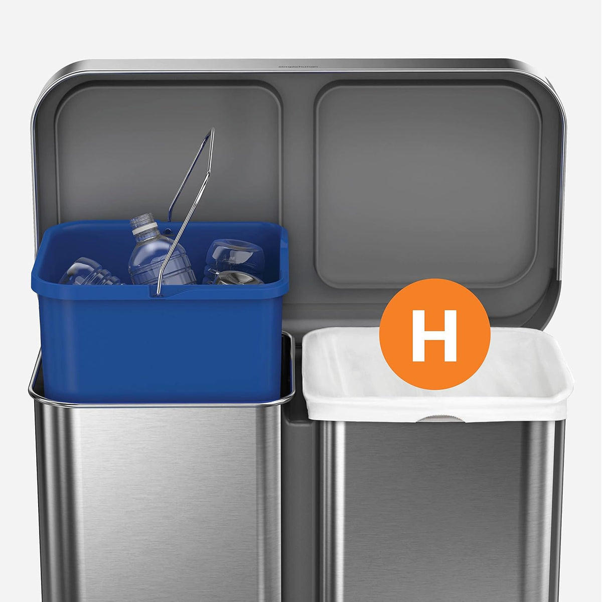 simplehuman Code H 60 Count, Dispenser Pack Custom Fit Liners, Drawstring Trash Bags, 30-35 Liter /