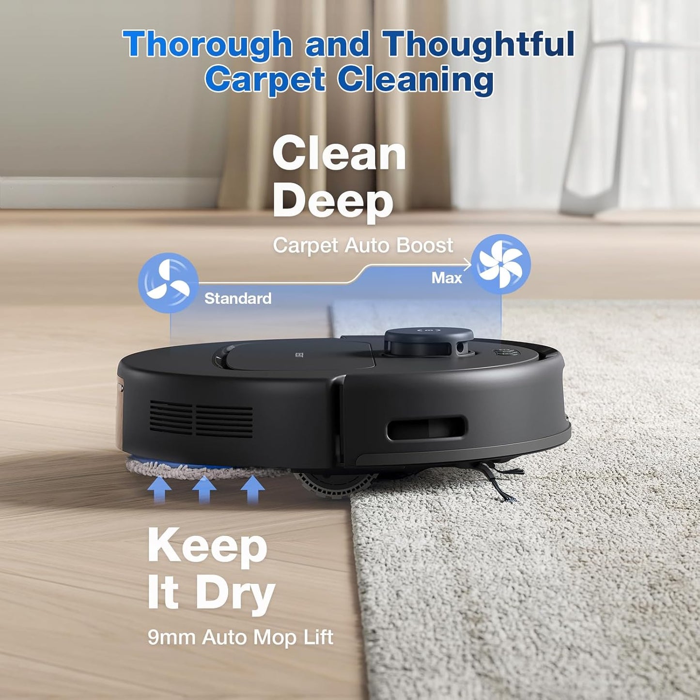 ECOVACS DEEBOT N30 Omni Robot Vacuum and Mop, 10000Pa Suction, TruEdge Adaptive Edge Mopping