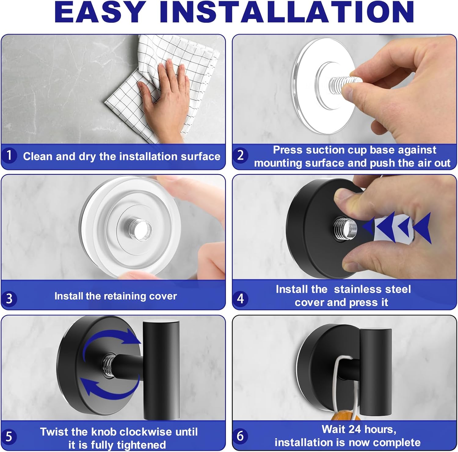 Suction Cup Hooks, Shower Hooks for Inside Shower – Removable Towel Hooks for Bathroom Window Glass