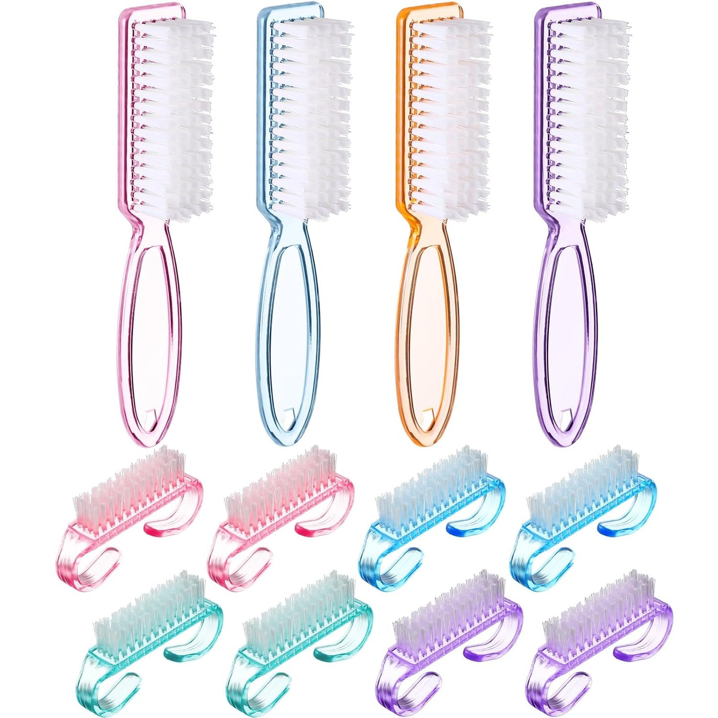 Patelai 12 Pcs Handle Grip Nail Brush Bulk Colorful Nail Scrubber Fingernail Brushes Hand Toes