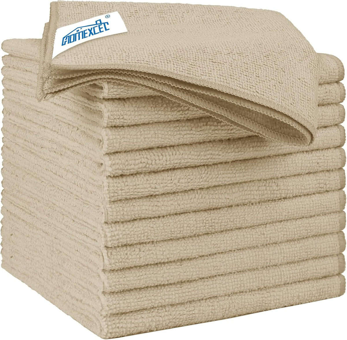 HOMEXCEL Brown Microfiber Cleaning Cloth 12 Pack, 12.5 x 12.5 inch Microfiber Towels for Cars