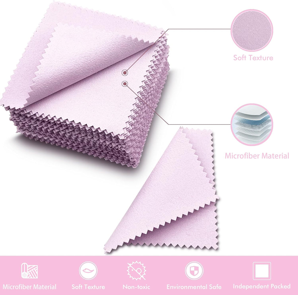 XIAOXINGYUN 120PCS Jewelry Cleaning Cloth Jewelry Polishing Cloths Individually Wrapped Silver