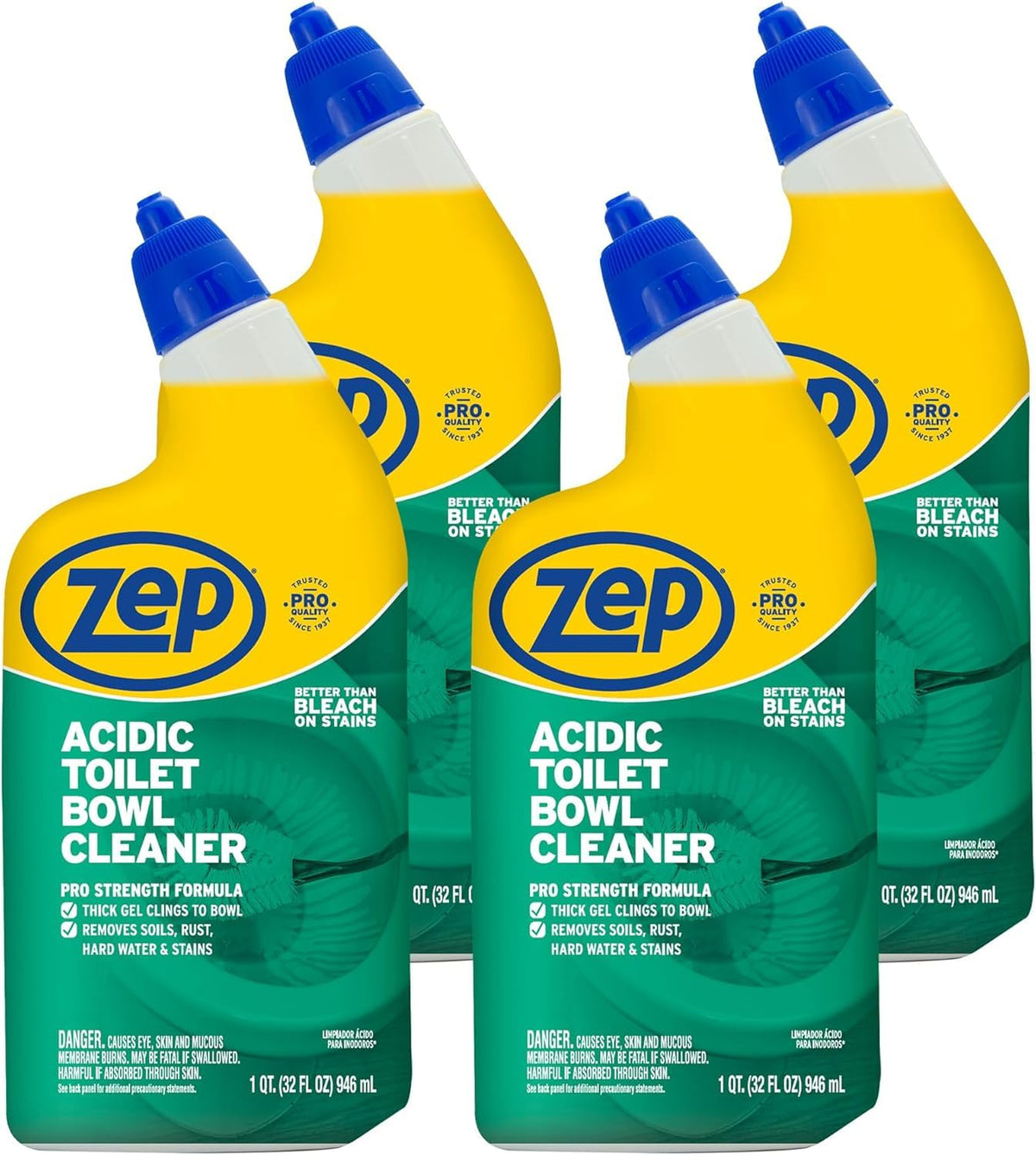 Zep Acidic Toilet Bowl Cleaner - 32 oz (Case of 4) - ZUATBC324 - Experience the Ultimate Cleaning