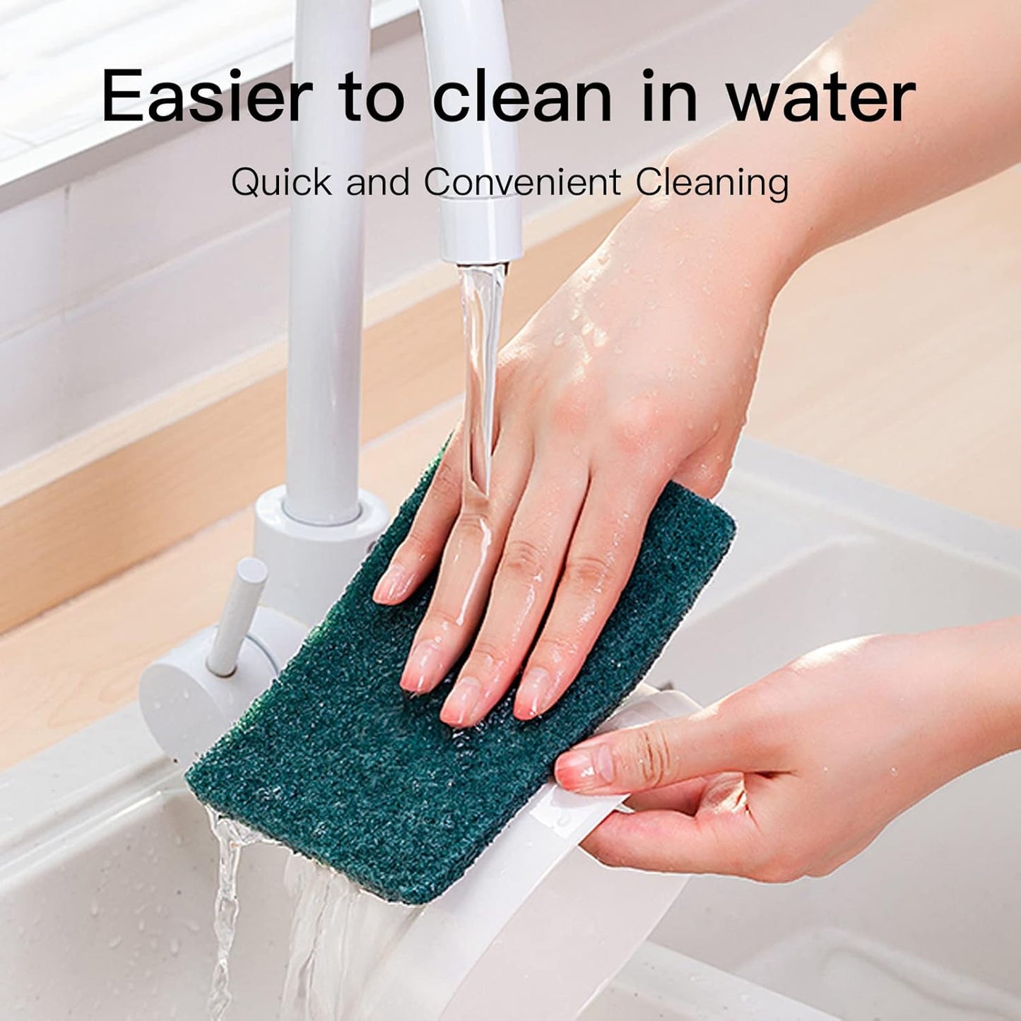 Heavy Duty Scour Pads Sponge Dish Scrubber Non-Scratch Green Reusable Household Scrub Pads for