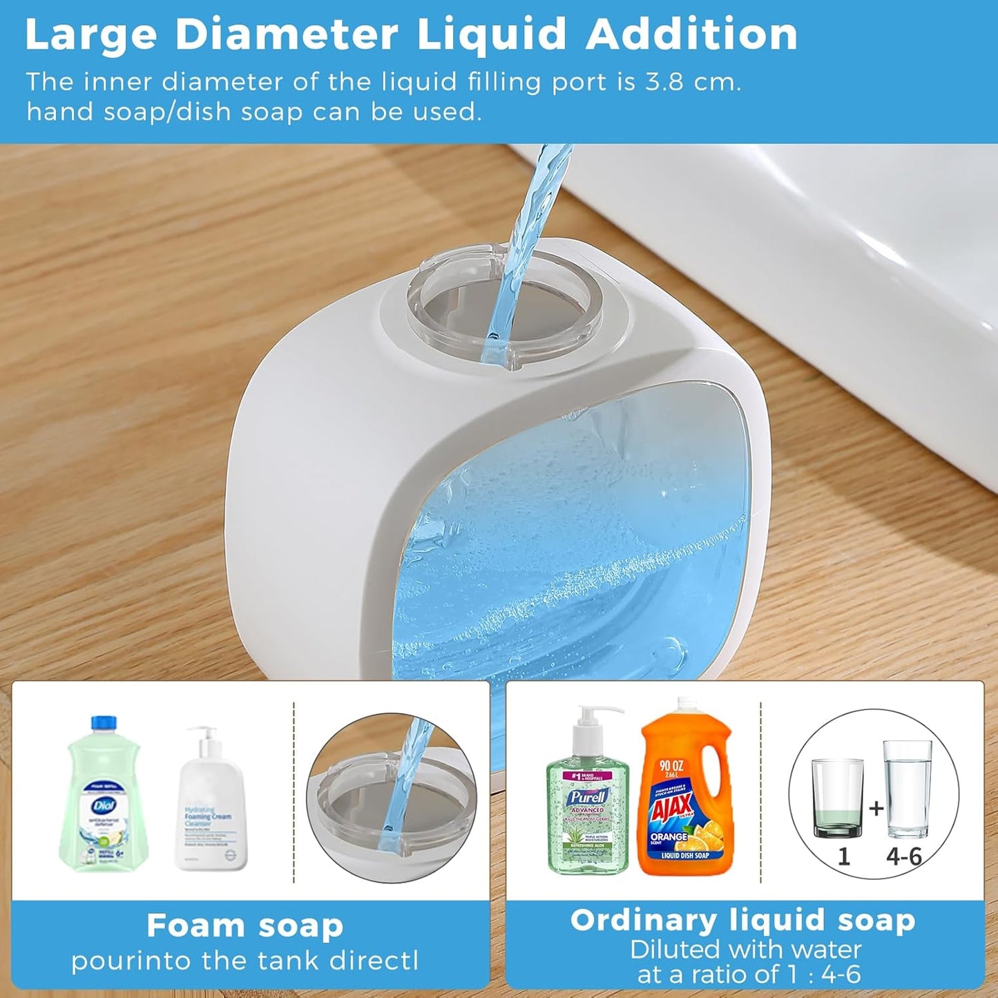 Automatic Foaming Soap Dispenser, 17oz/500ml Touchless Rechargeable with 4-Level Adjustable & IPX5