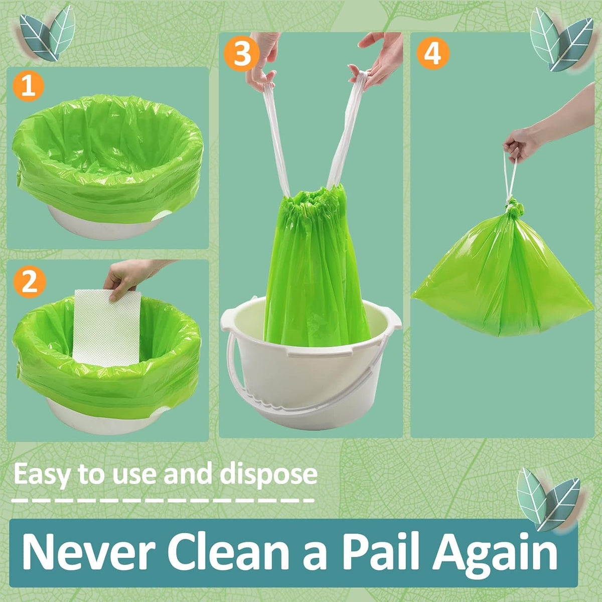 Commode Liners for Bedside Commode Vanilla Scented 150pcs Disposable Bags Universal Fit Most
