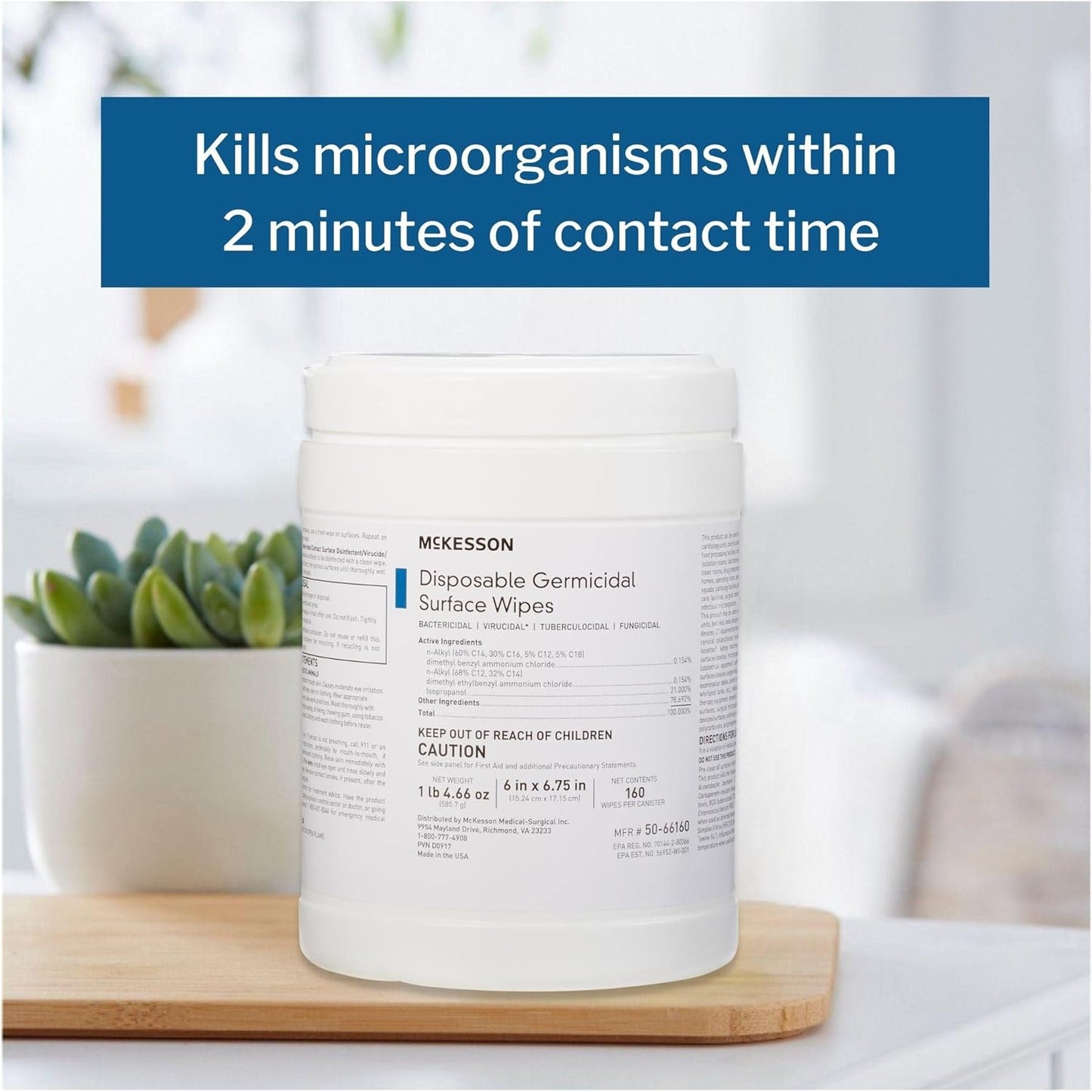 McKesson Germicidal Wipes [800 Count] Disinfecting Wipes, Alcohol Cleaning Disinfectant Wipes