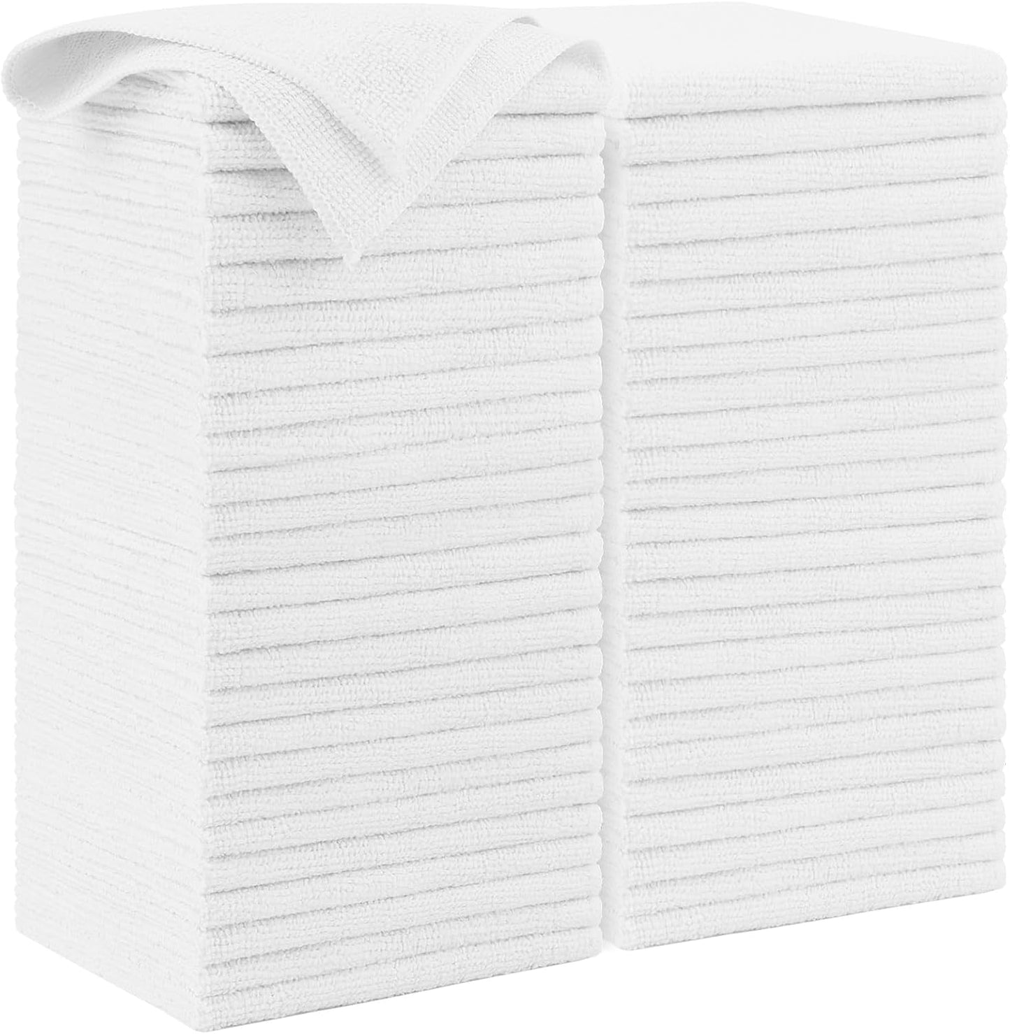 AIDEA Microfiber Cleaning Cloth White 50PK, Microfiber Towels for Cars, Premium Car Cloths, Dusting