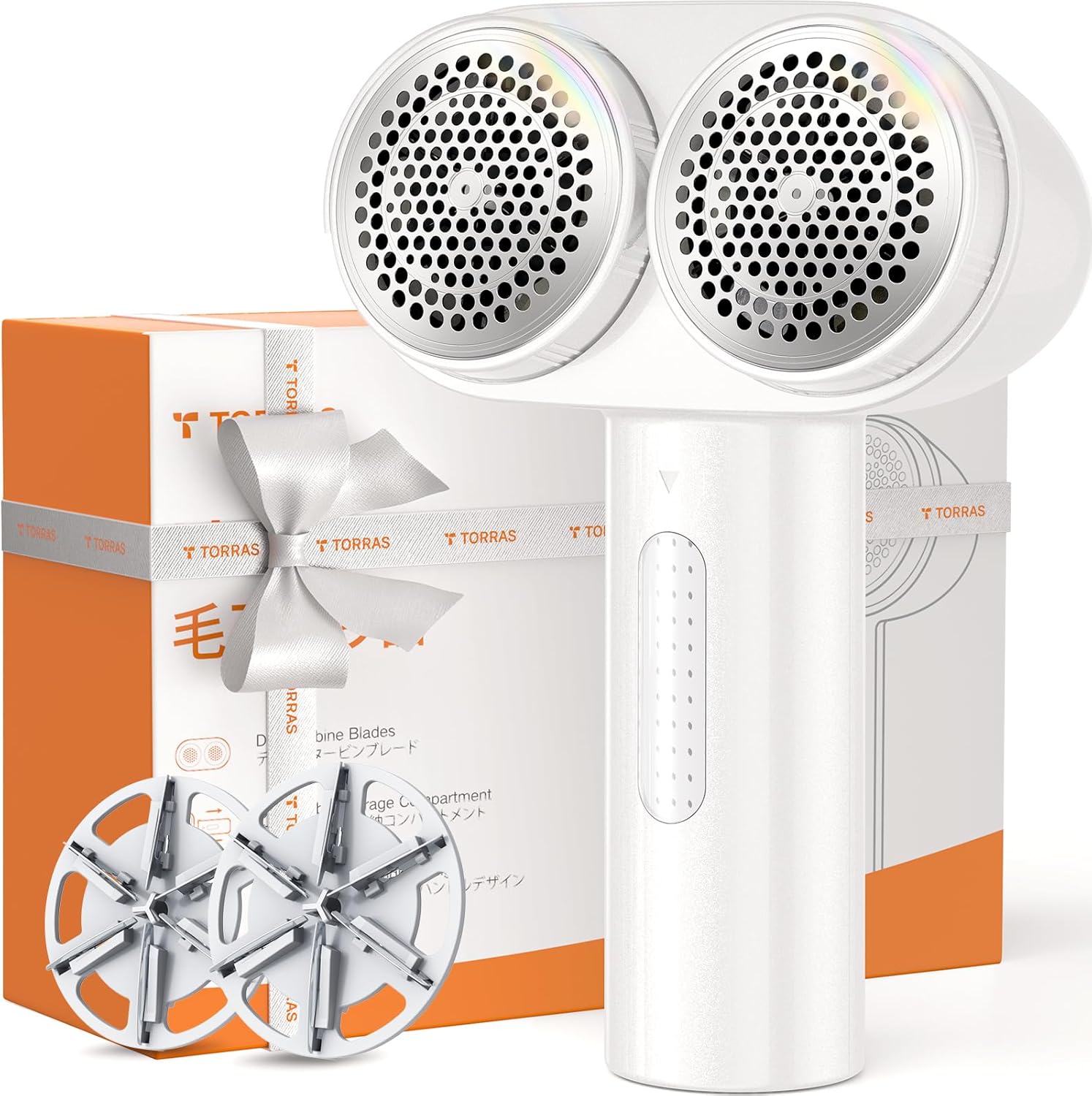 TORRAS Dual-Head Fabric Shaver, Longest Durability & 50ml Large Capacity Rechargeable Lint Removers