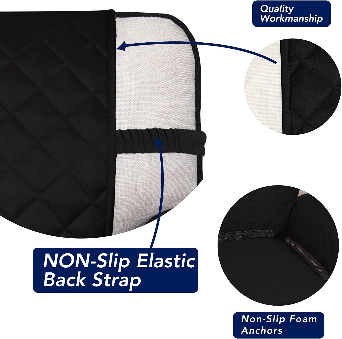 PureFit Reversible Quilted Sofa Cover, Water Resistant Slipcover Furniture Protector, Washable