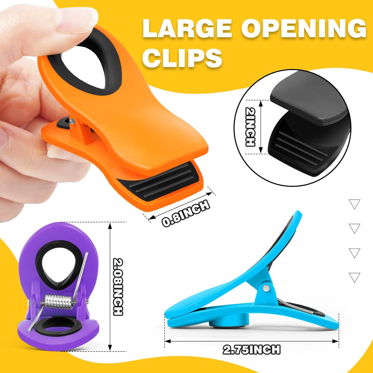 10 Pack Magnetic Chip Clips, Chip Clips Bag Clips, Magnetic Clip for Food Packages, Plastic