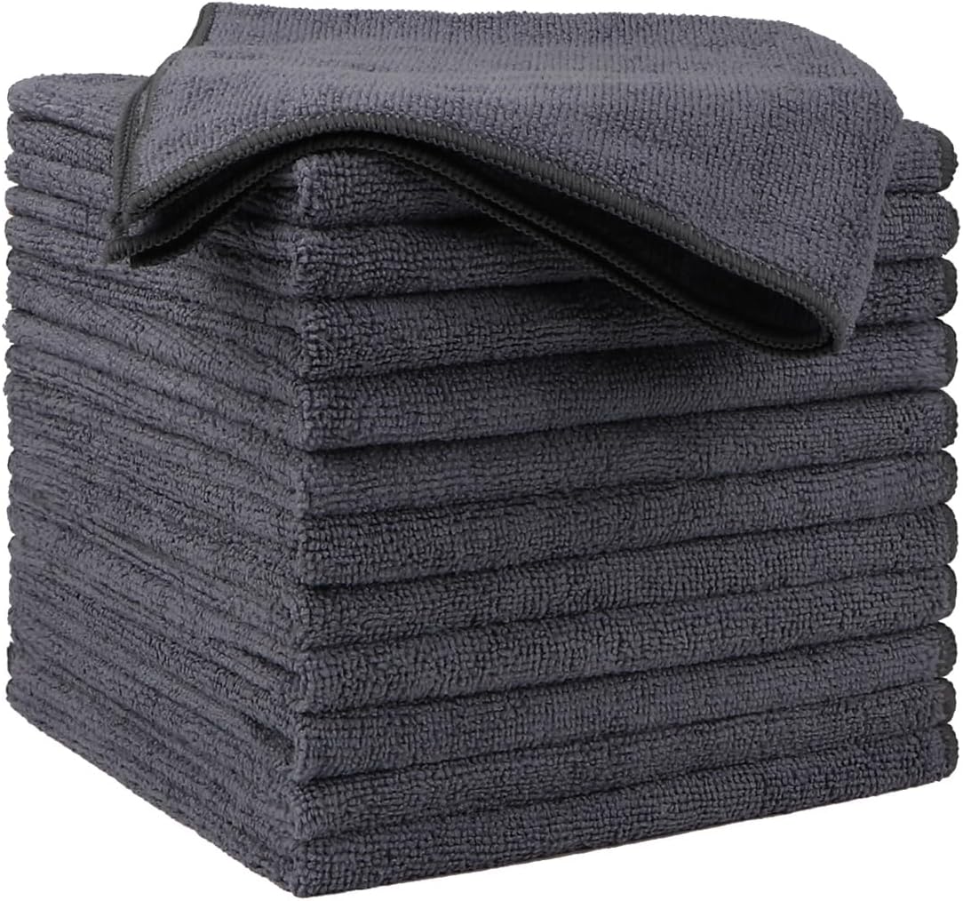 HOMEXCEL Microfiber Cleaning Cloths 12 Pack, Premium 16 x 16 inch Microfiber Towel for Cars, Ultra