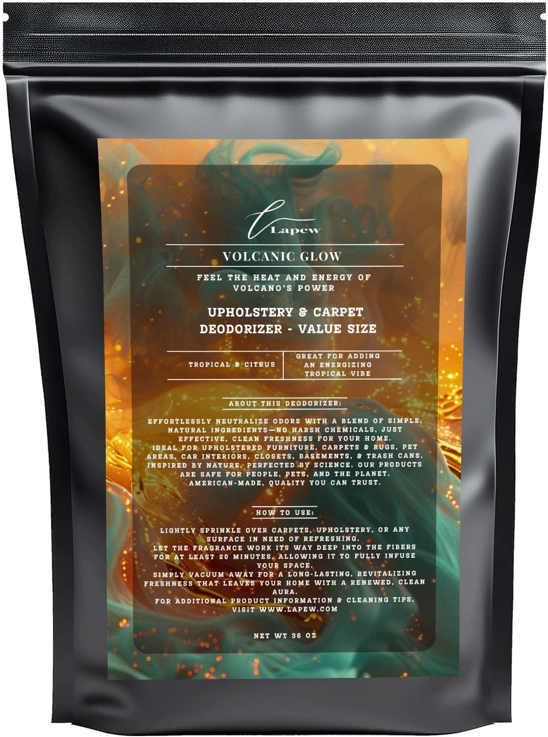 Volcanic Glow Carpet Freshener Powder Refill 36 oz | Powerful Odor Eliminator for Home | Upholstery