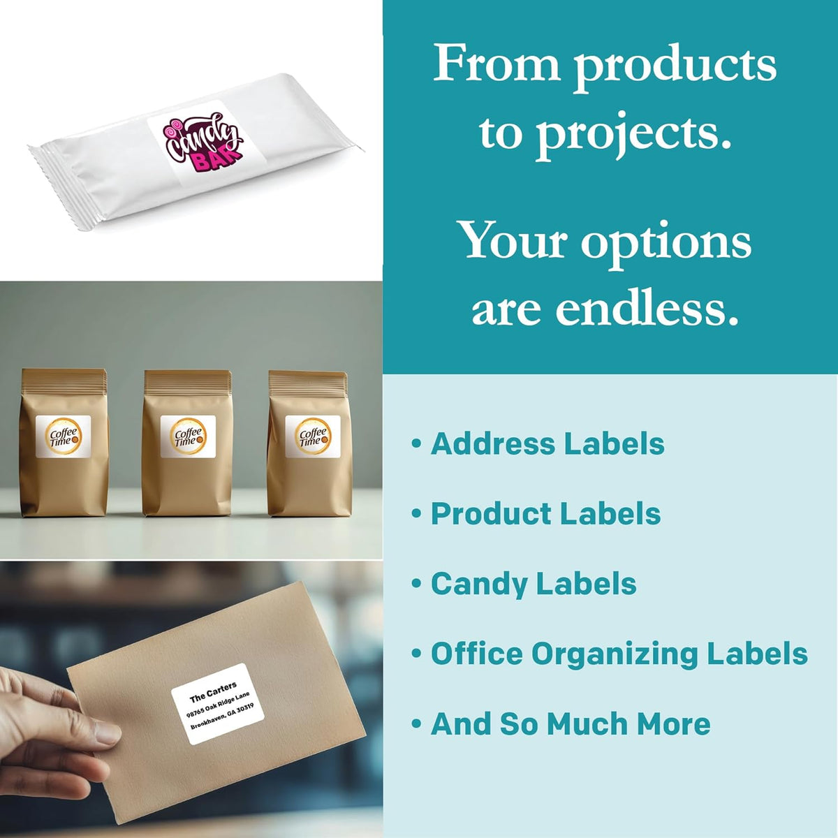 Premium Label Supply White Sticker Labels – 2.625" x 2" – Laser/Inkjet Compatible – (15 per Sheet)