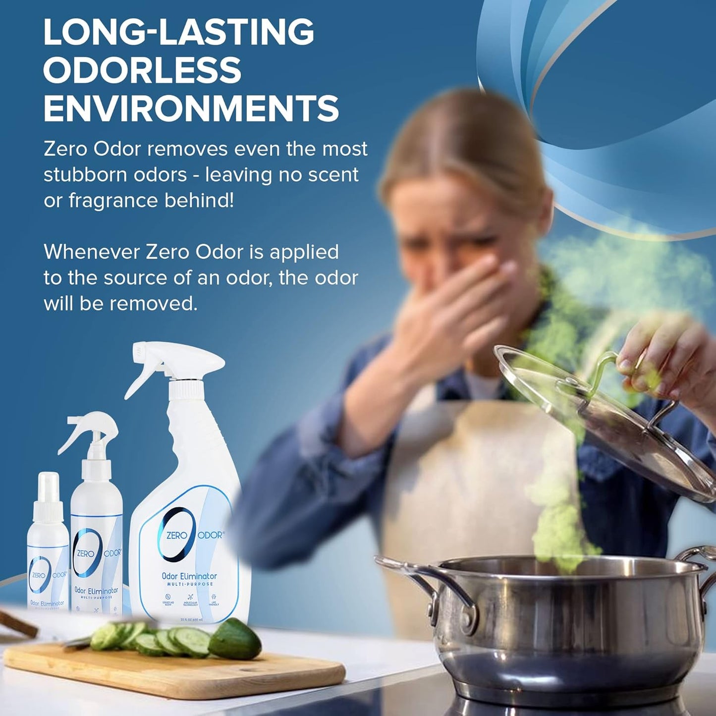 Zero Odor - Multi-Purpose Strong Odor Eliminator for Home, Office, Car, Bathroom, Hotel, Room