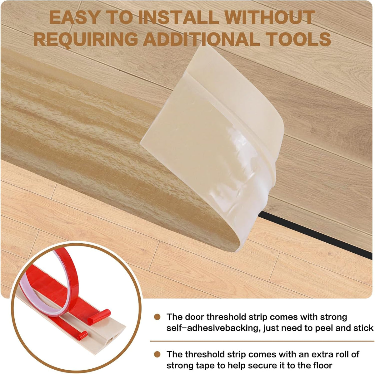 Floor Transition Strip Vinyl Door Threshold Ramp Self Adhesive Carpet Edging Strip Doorway Edge