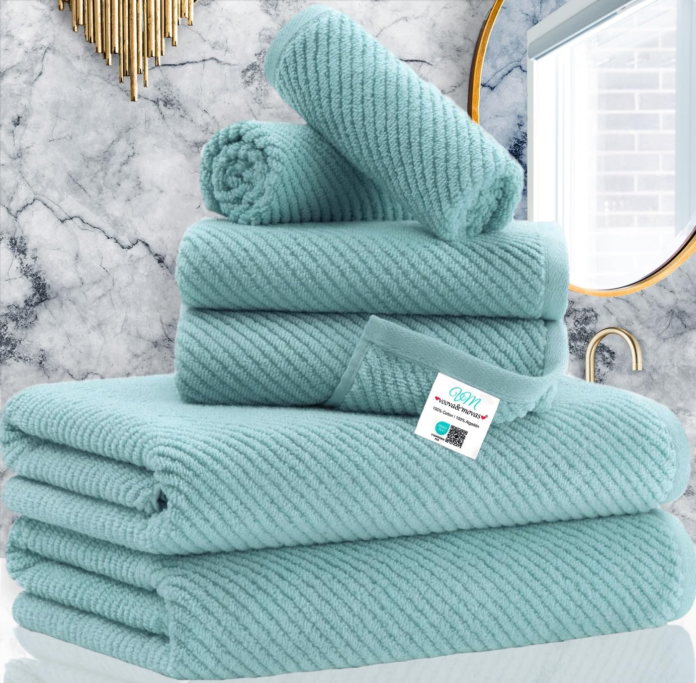 Towels for Bathroom - 100% Cotton | Lightweight | Thick | Soft, Quick Dry Towels, Bath Towel Set of
