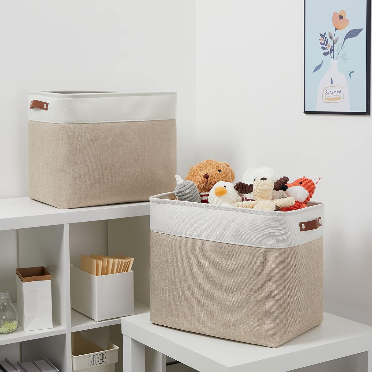 DULLEMELO Extra Large Storage Baskets, Fabric Storage Bins for Organizing Shelves Nursery Toys