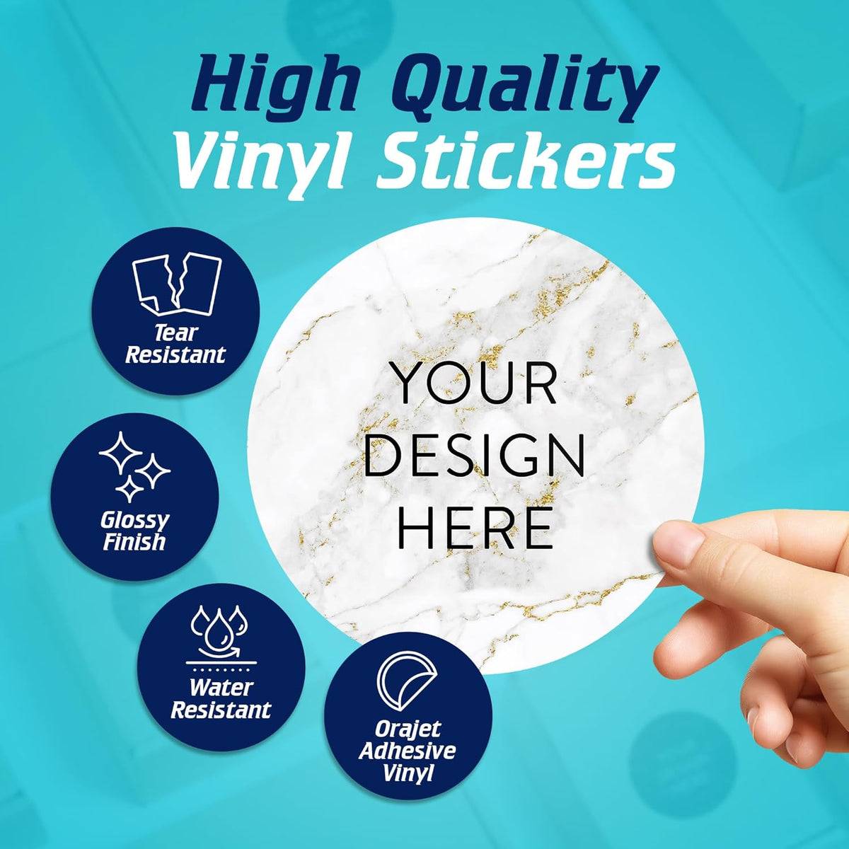 100 Custom Vinyl Stickers - Upload Your own Image, Text, Design, Logo - Personalized Logo Labels
