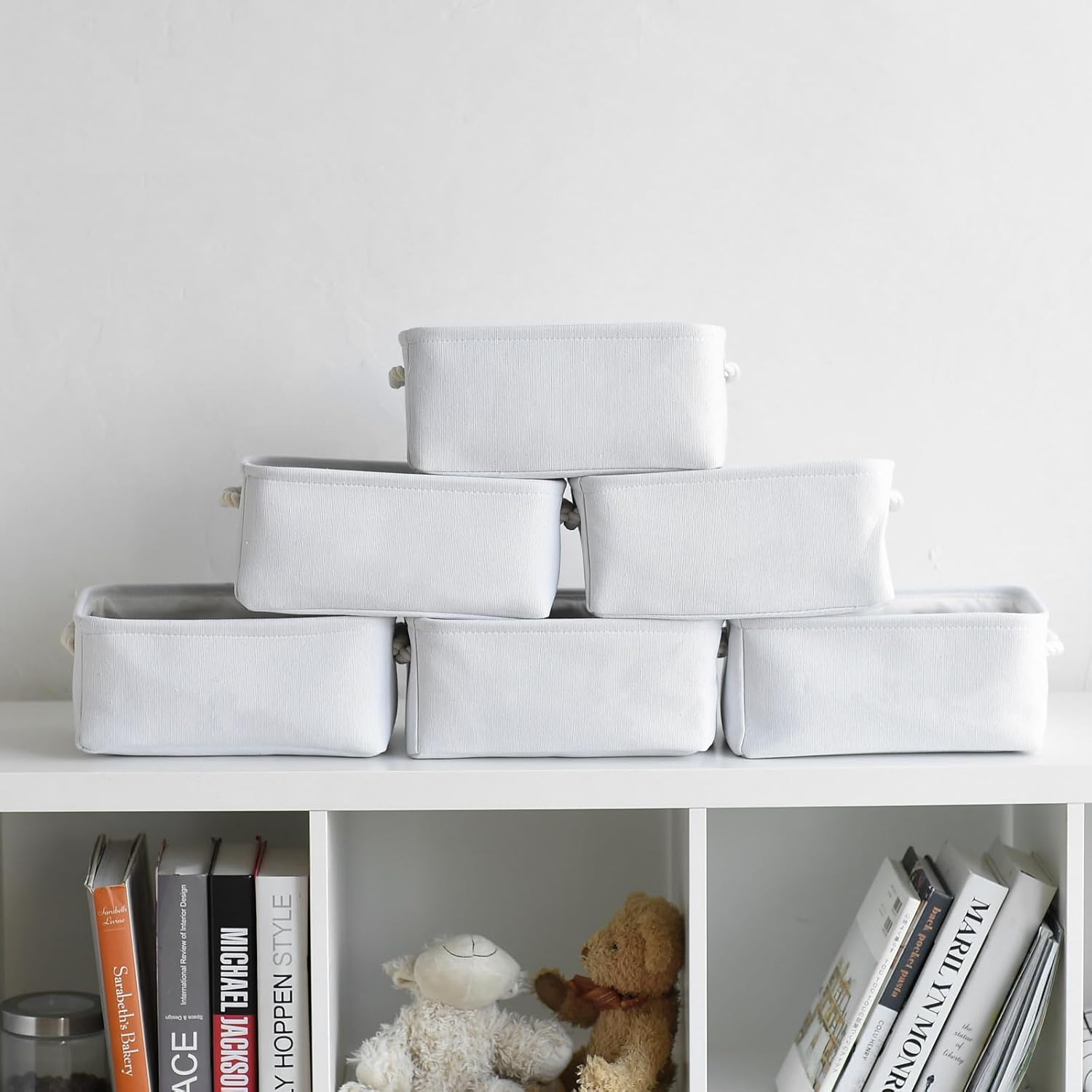 TheWarmHome Storage Basket for Organizing - Small 6 Pack 11.8x7.8x5.2 inch Gifts for Empty with