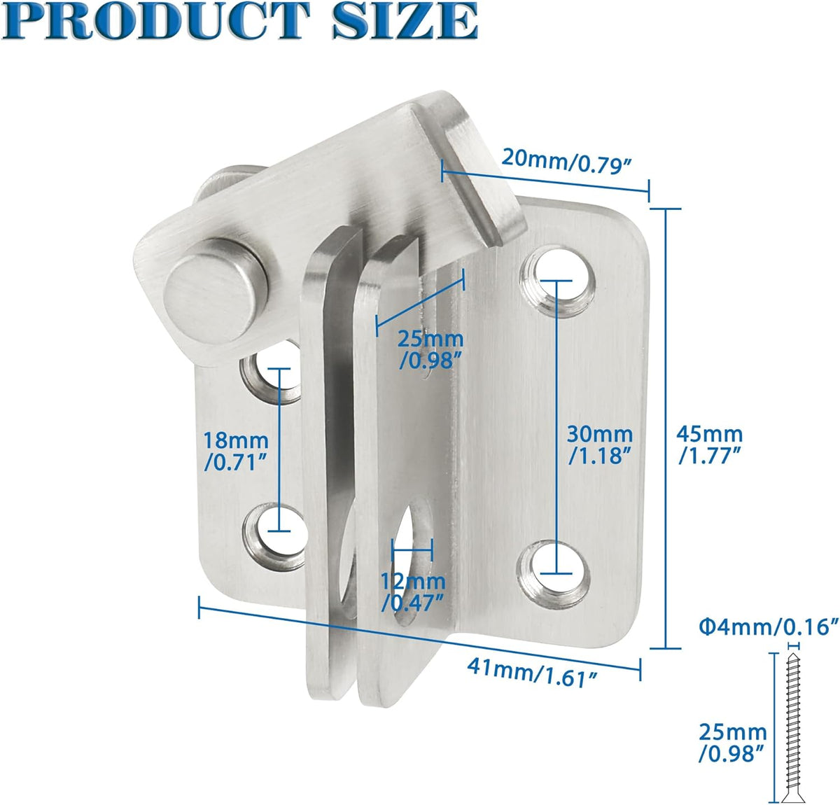 Alise Flip Latch,Gate Latches Slide Bolt Latch Safety Door Lock Catch for Barn Cabinet Pet Cage