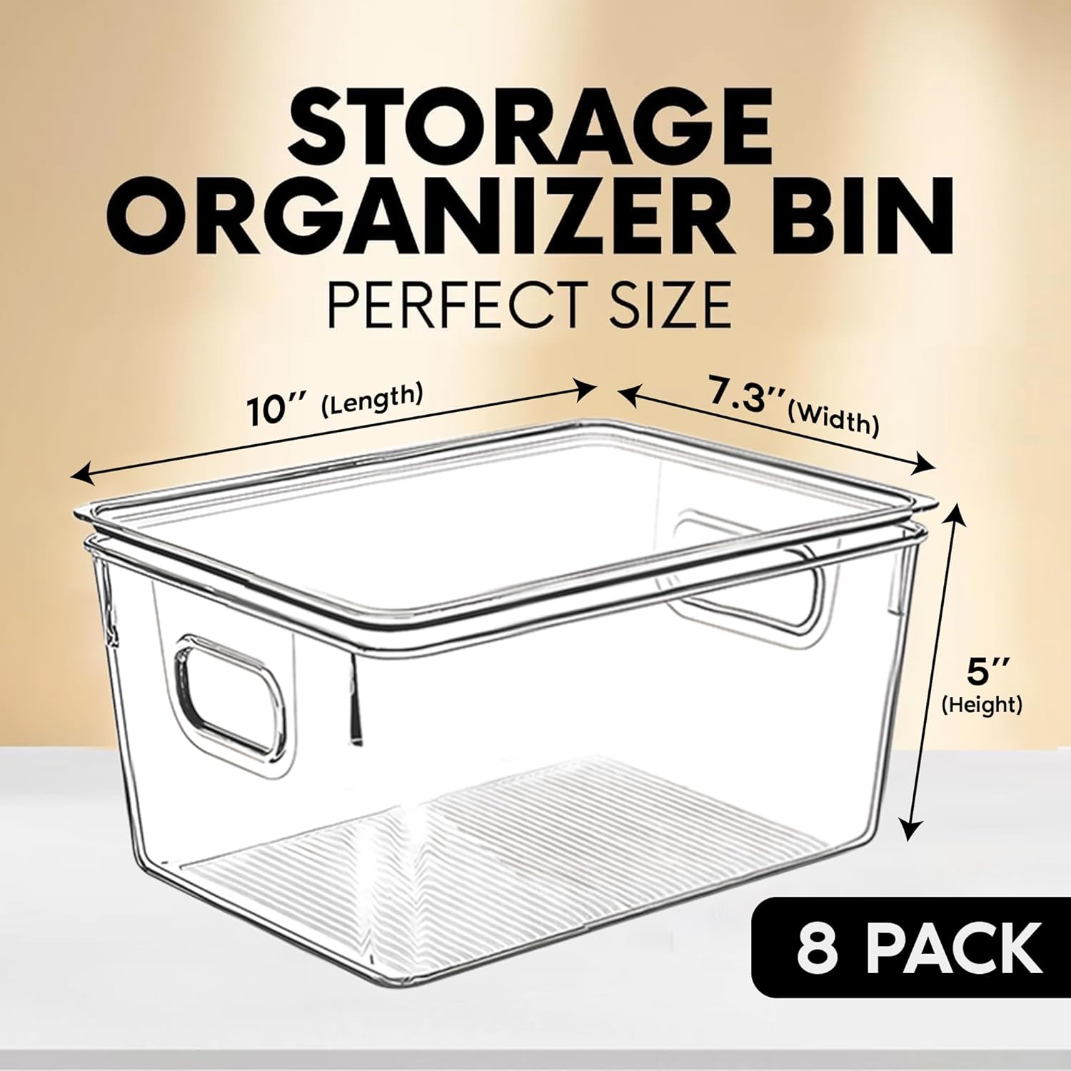 Clear Plastic Storage Bins with Lids, Perfect for Kitchen Organization or Pantry Organization and